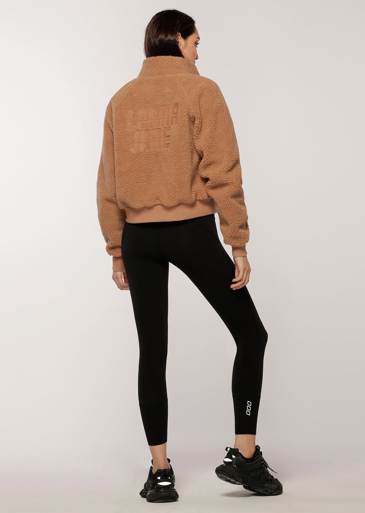 Lorna Jane Comfy Sherpa Bomber Jacket - Biscuit