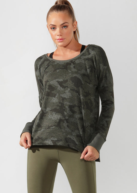 Lorna Jane Commando Long Sleeve Top - Camo Print