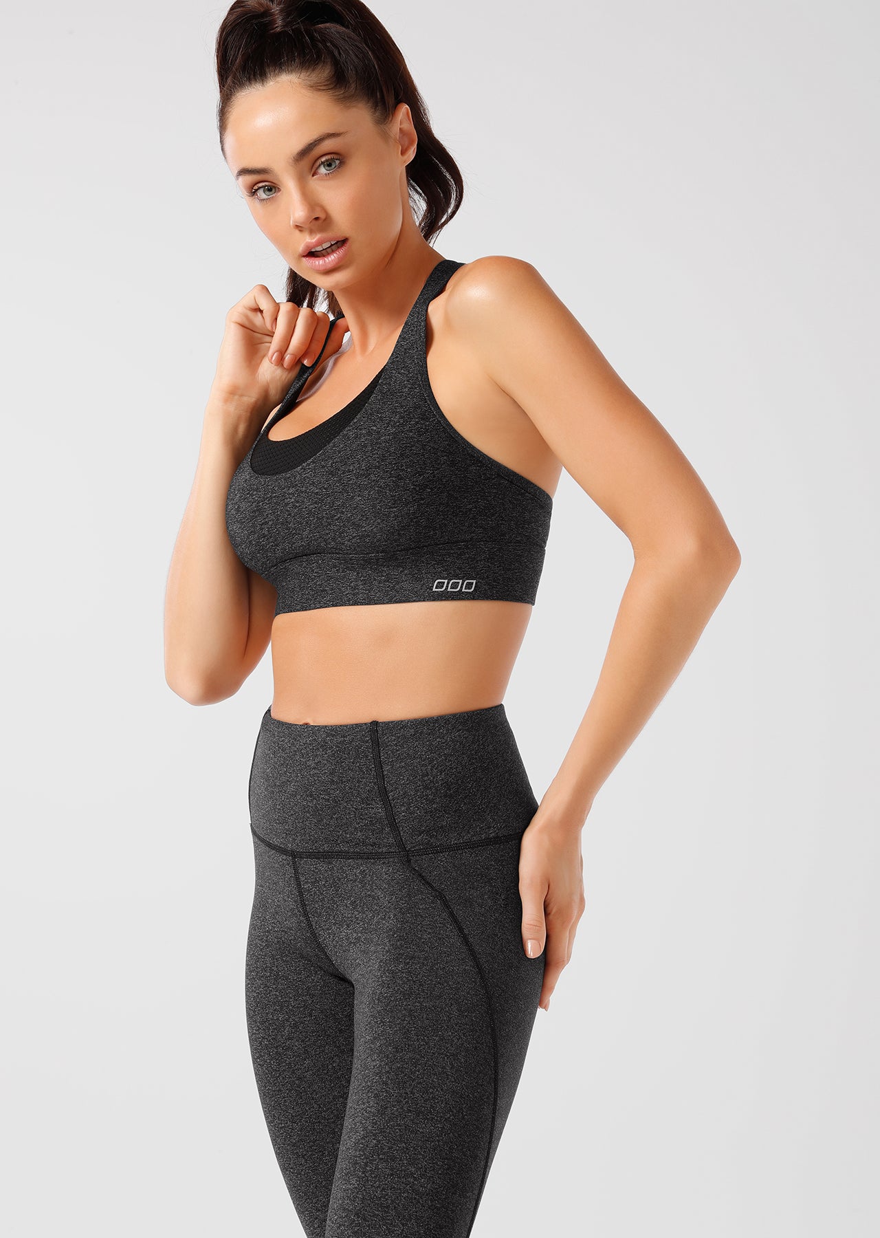 Lorna Jane Compact Sports Bra - Black Marl
