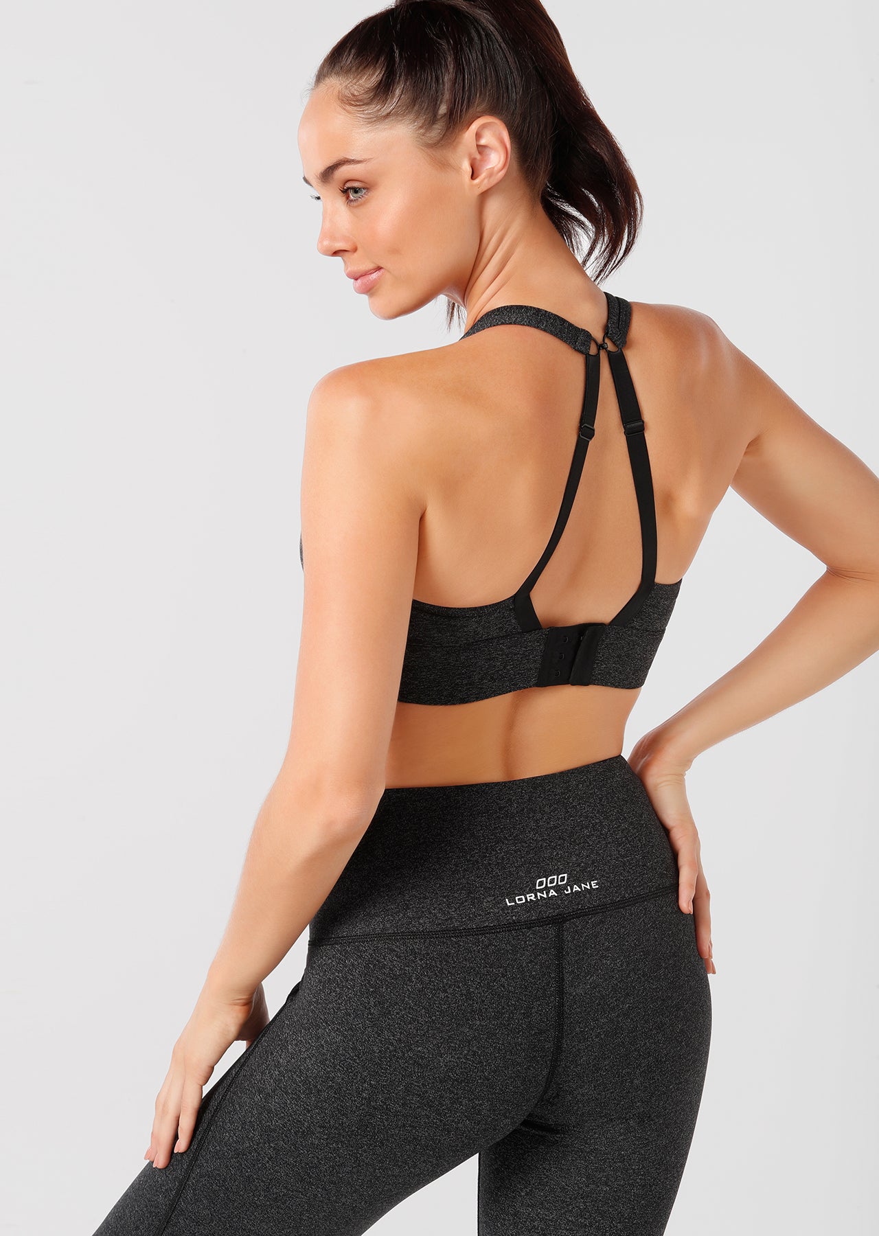 Lorna Jane Compact Sports Bra - Black Marl