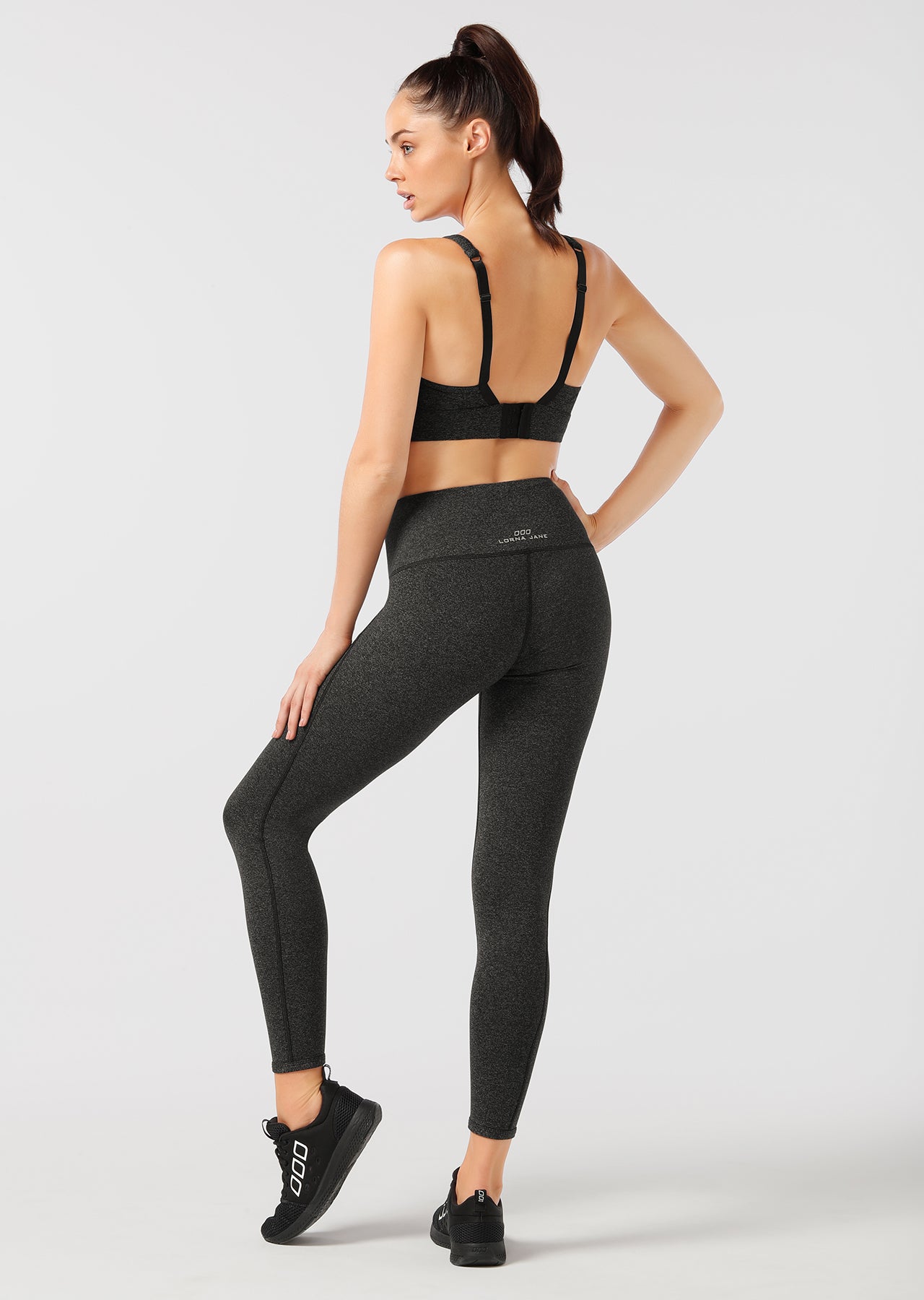 Lorna Jane Compact Sports Bra - Black Marl