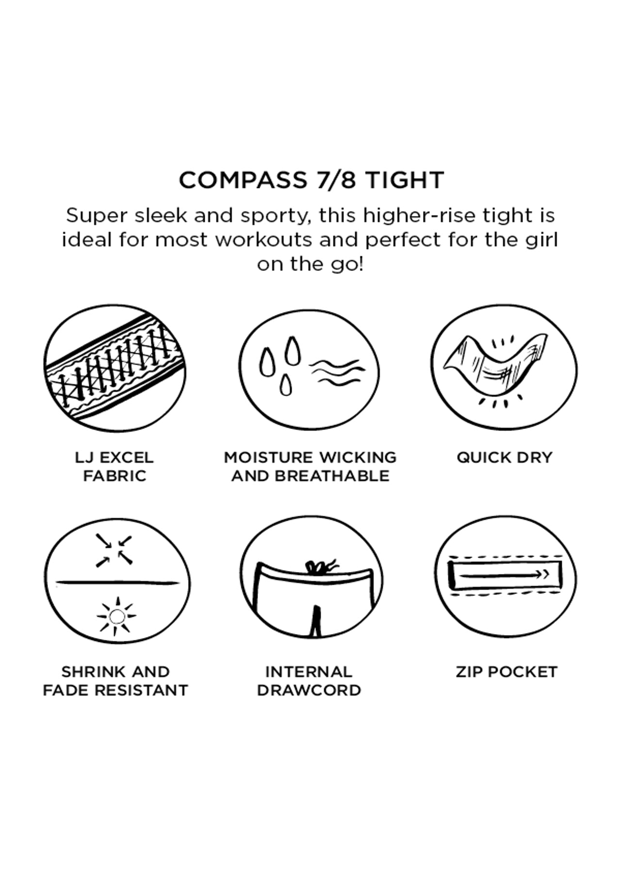 Lorna Jane Compass 7/8 Tight - Black