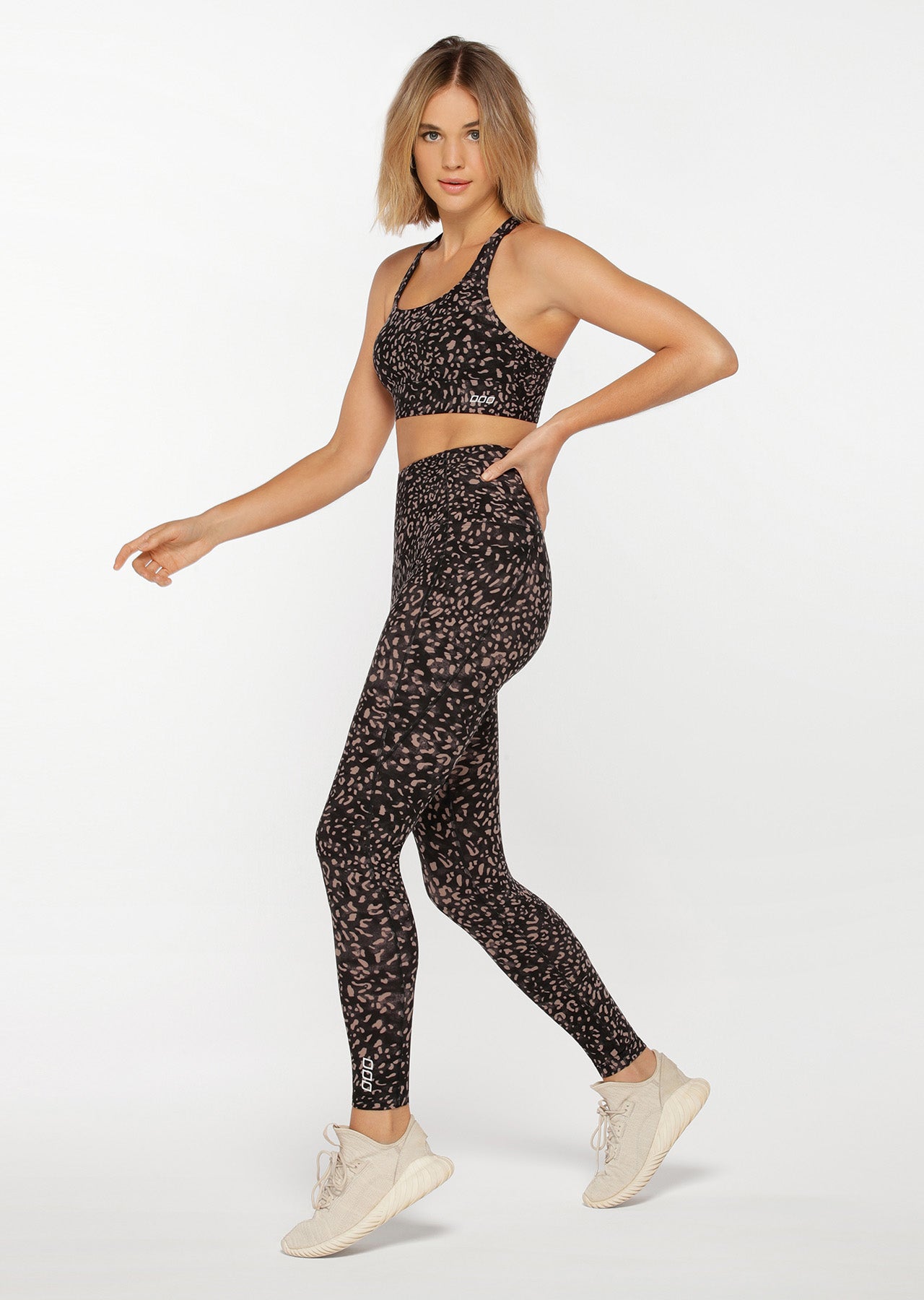 Lorna Jane Compress & Compact Sports Bra - Night Cat Print