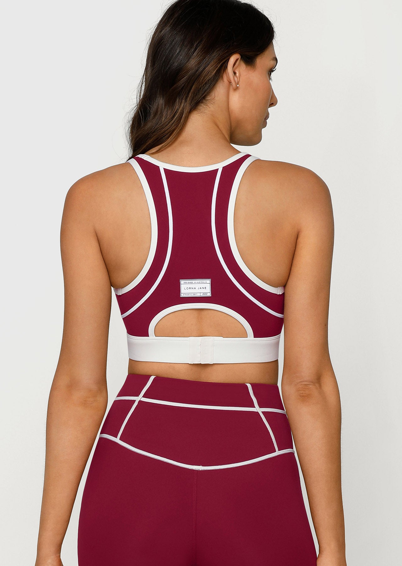 Lorna Jane Contrast Racer Sports Bra - Marrakesh