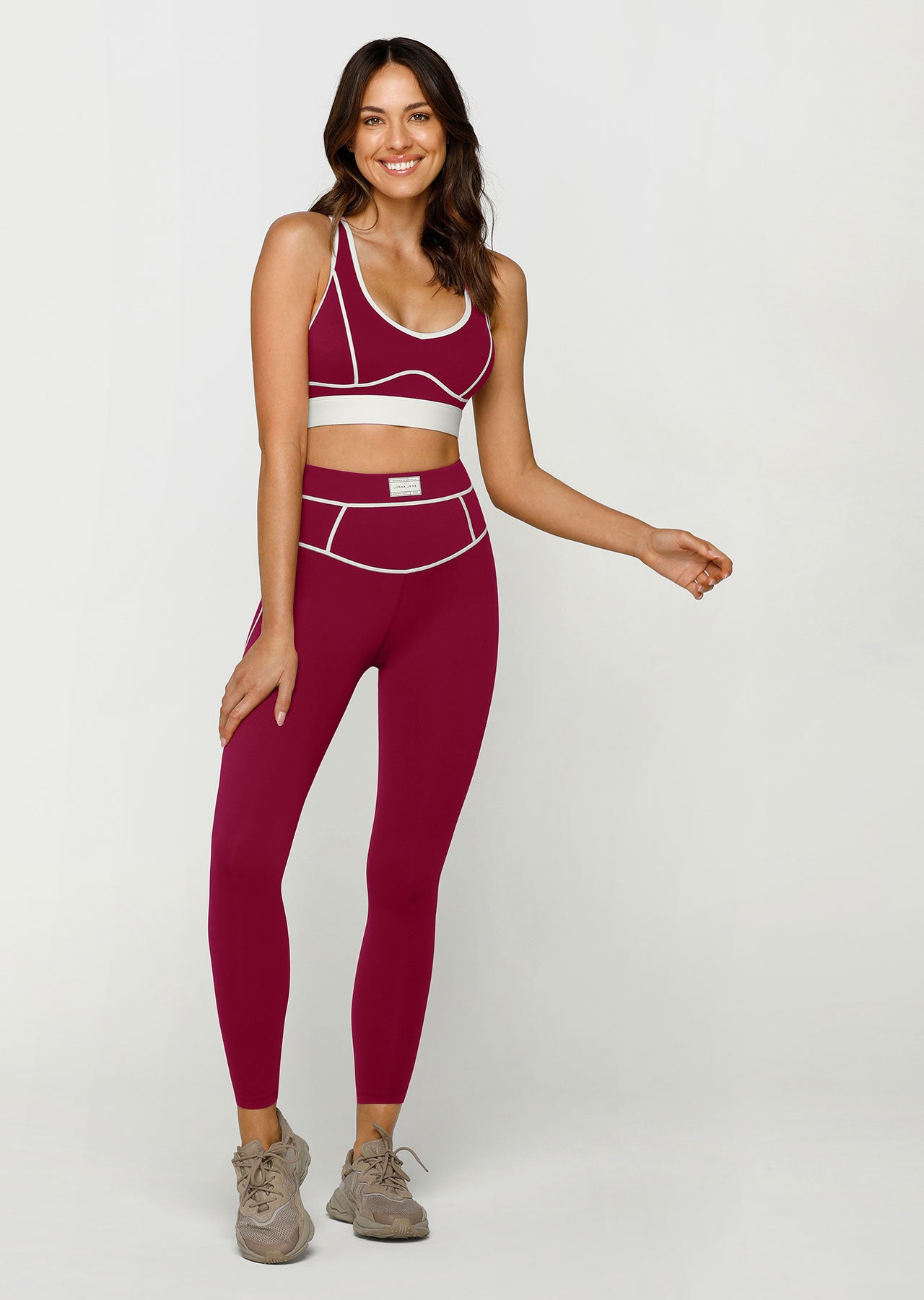 Lorna Jane Contrast Racer Sports Bra - Marrakesh