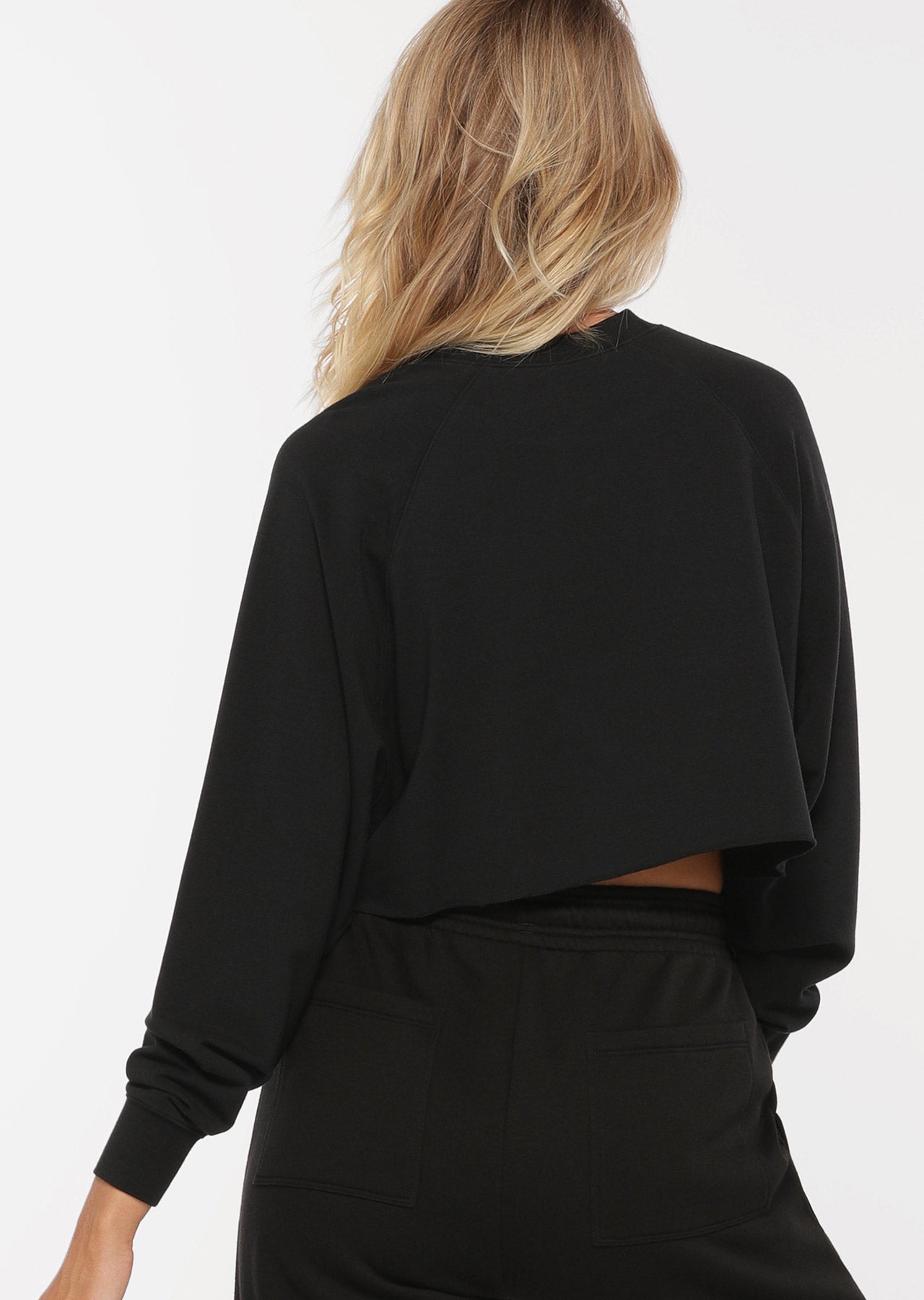 Lorna Jane Cool Girl Cropped Long Sleeve Top - Black