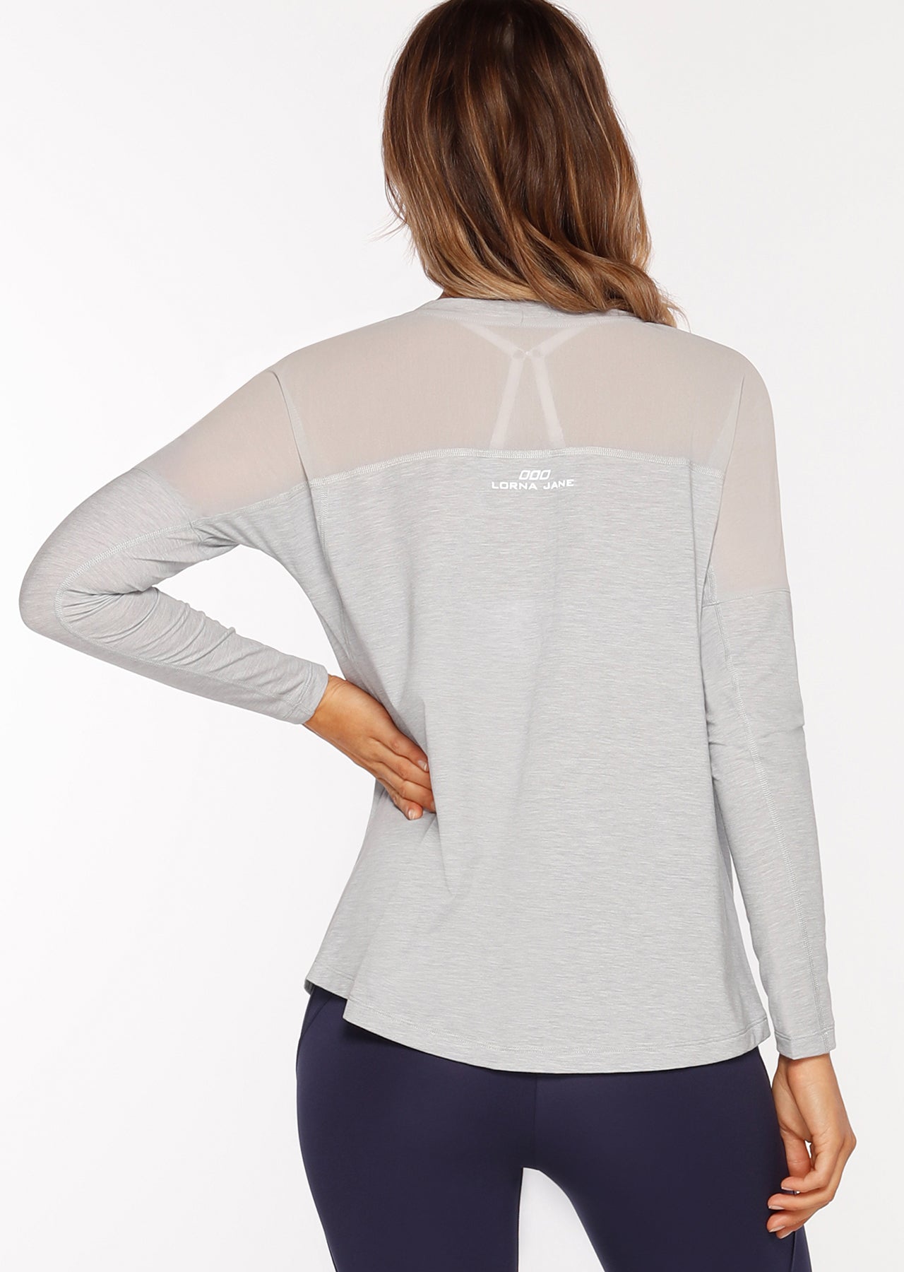 Lorna Jane Cooler Days Active L/Slv Top - Grey Marl