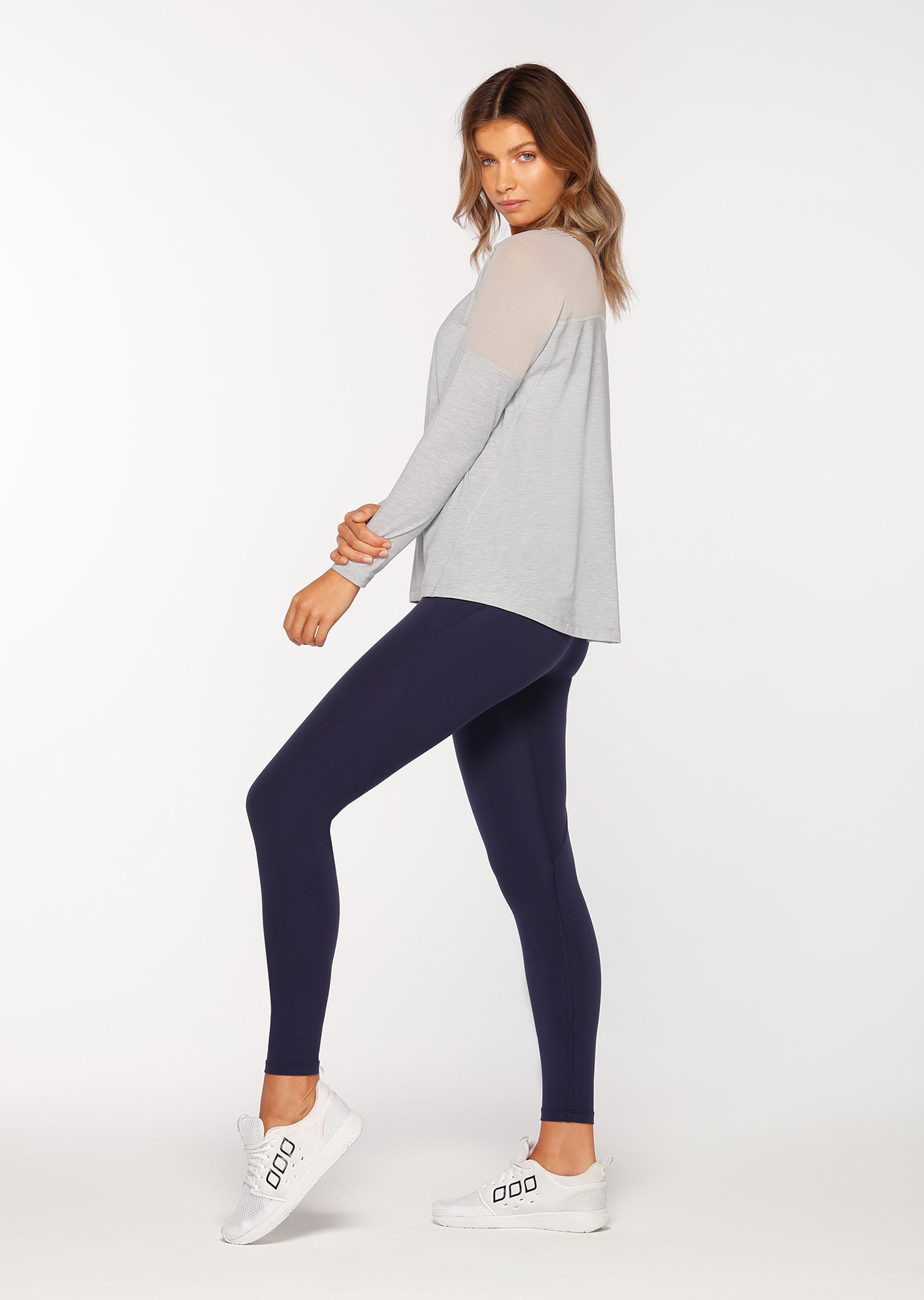 Lorna Jane Cooler Days Active L/Slv Top - Grey Marl