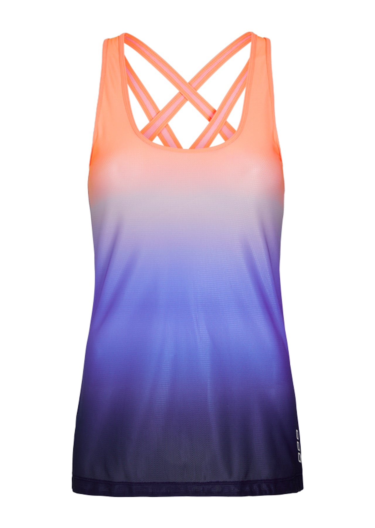 Lorna Jane Cosmic Ombre Excel Tank - Ink/Jacaranda/Neon Peach Melba