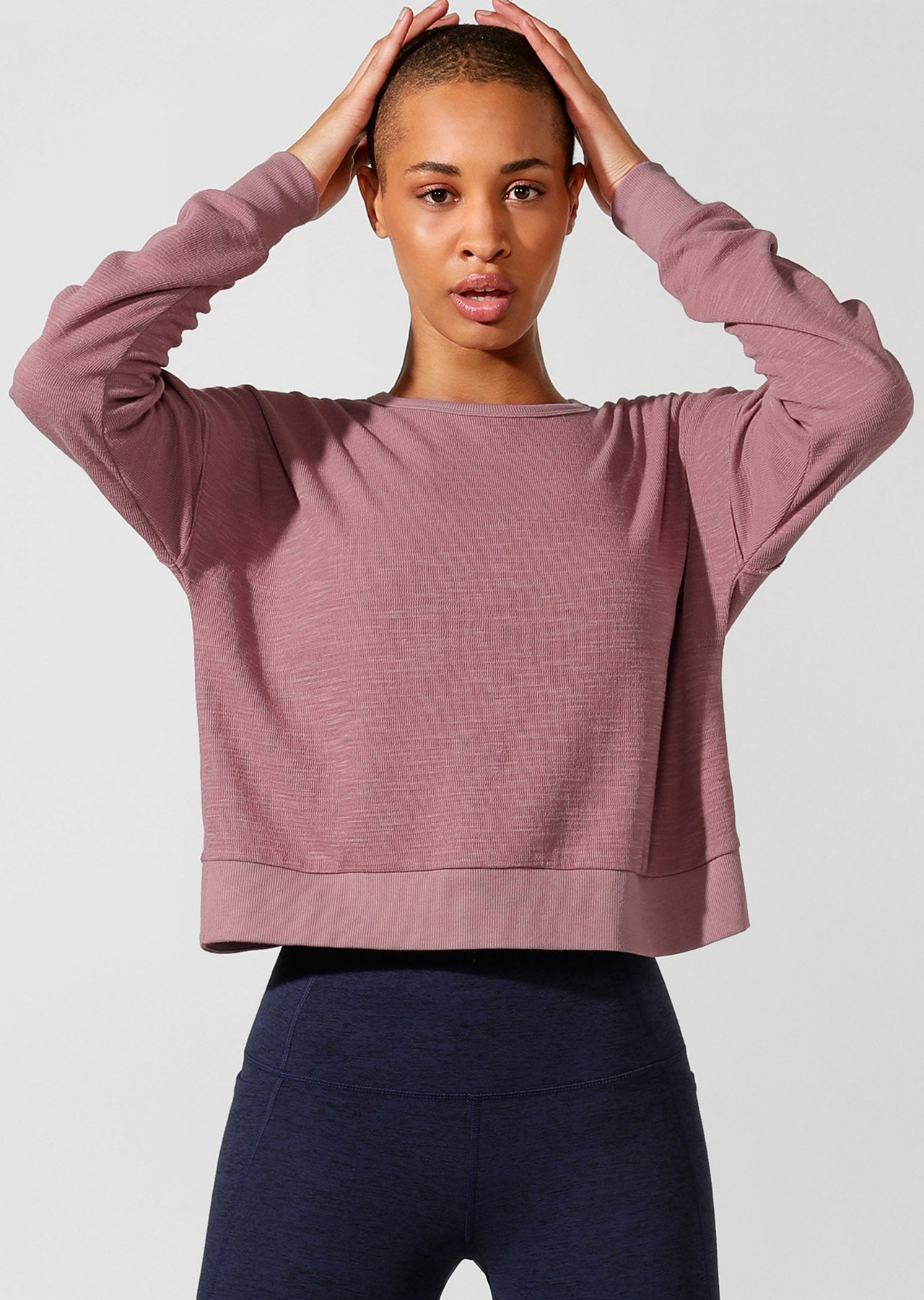 Lorna Jane Cosy Yogi Cropped Top - Pale Mauve