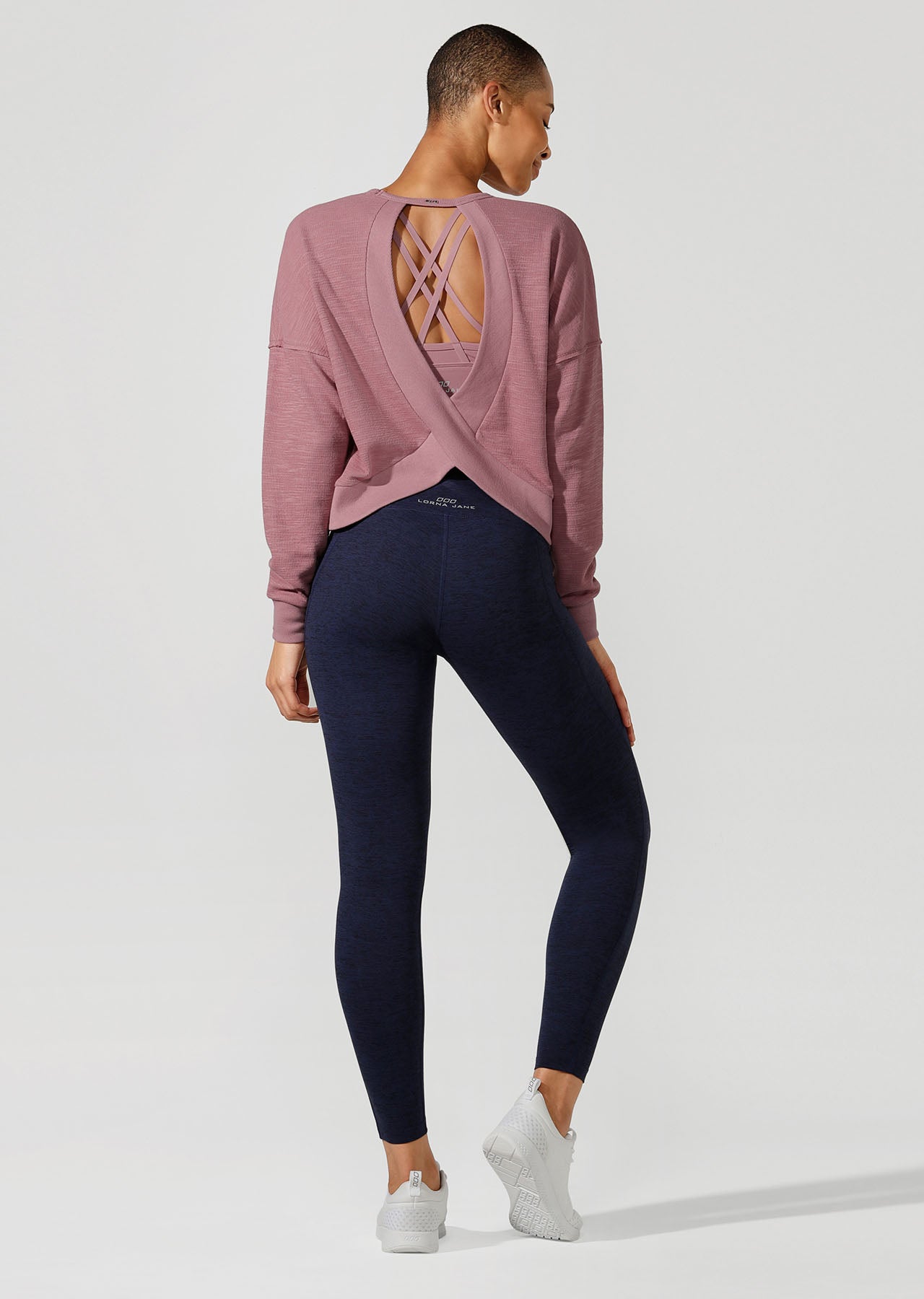 Lorna Jane Cosy Yogi Cropped Top - Pale Mauve