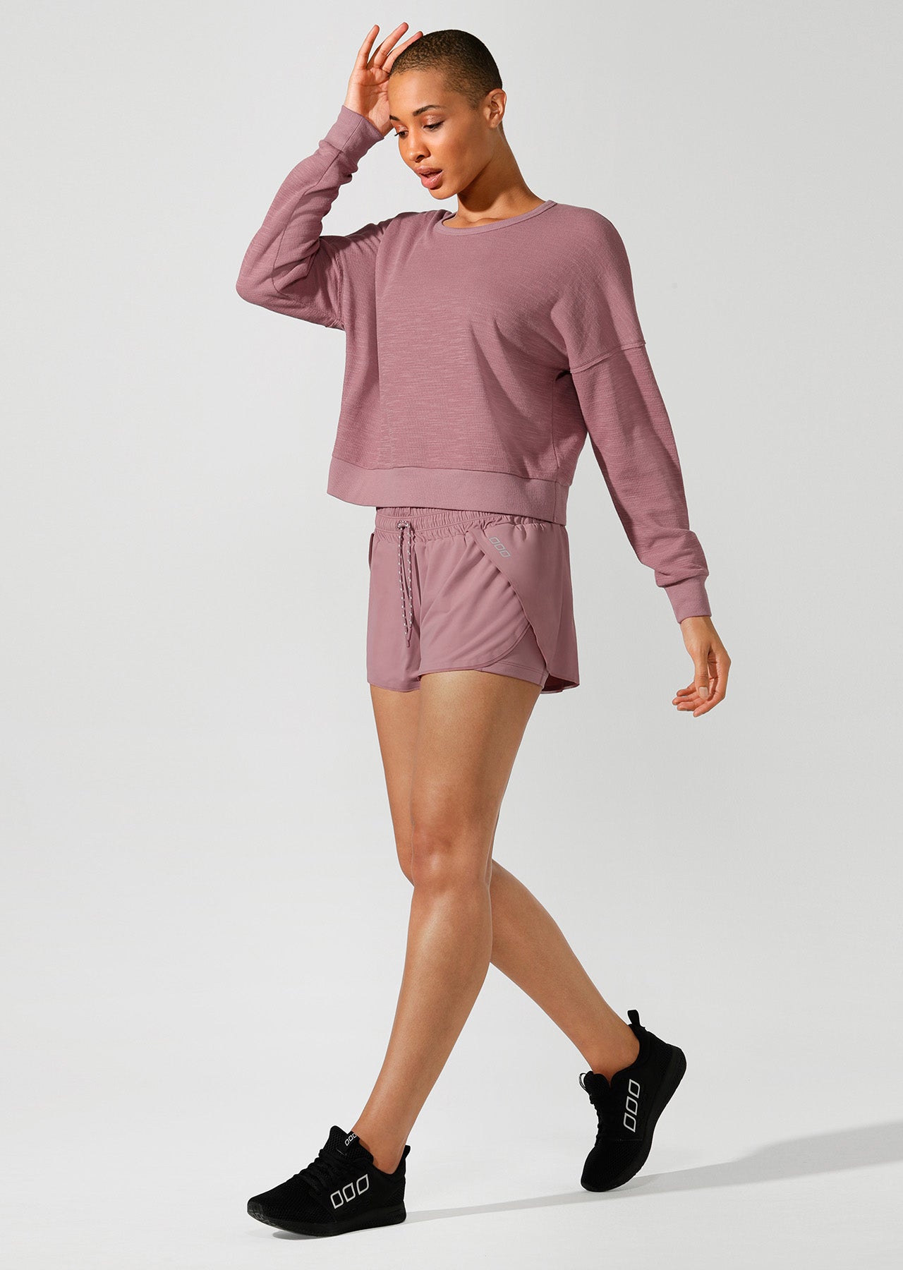 Lorna Jane Cosy Yogi Cropped Top - Pale Mauve
