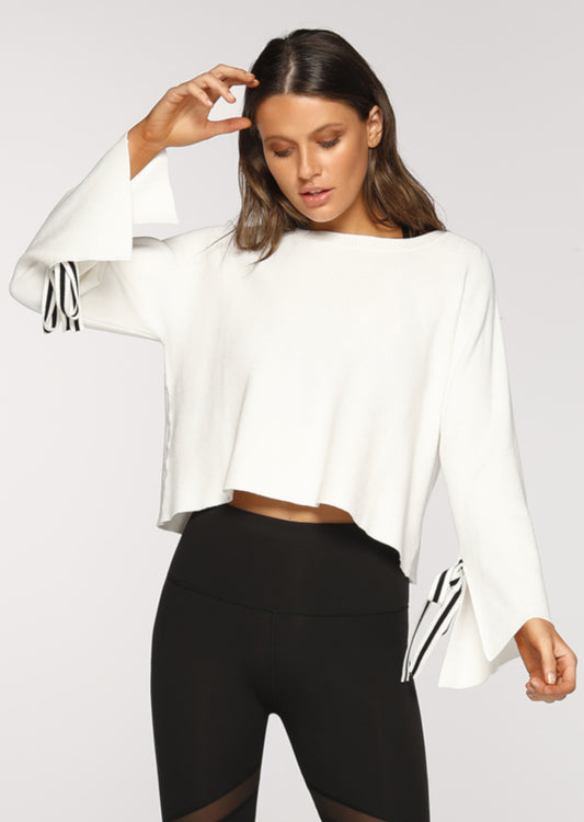 Lorna Jane Courtside Cropped Knit - White