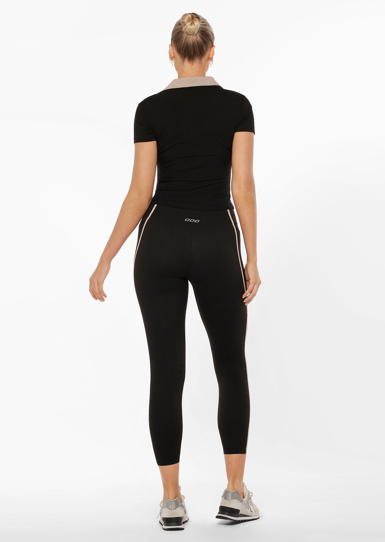 Lorna Jane Courtside Cropped Polo - Black