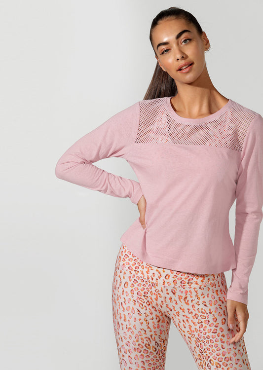 Lorna Jane Cover Up Cropped Lon - Dusty Rose