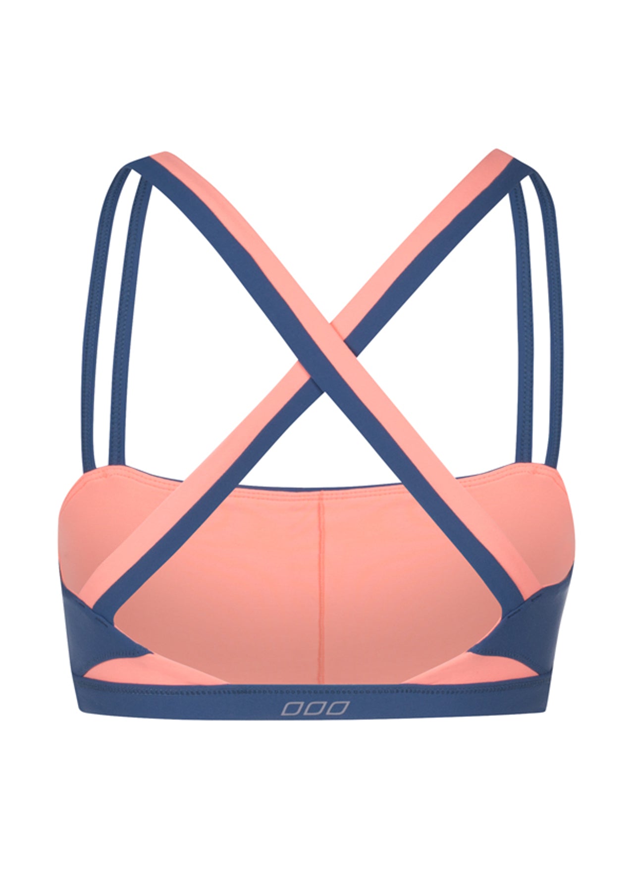 Lorna Jane Covers Bra - Polished Grey/PaleNeon Apricot