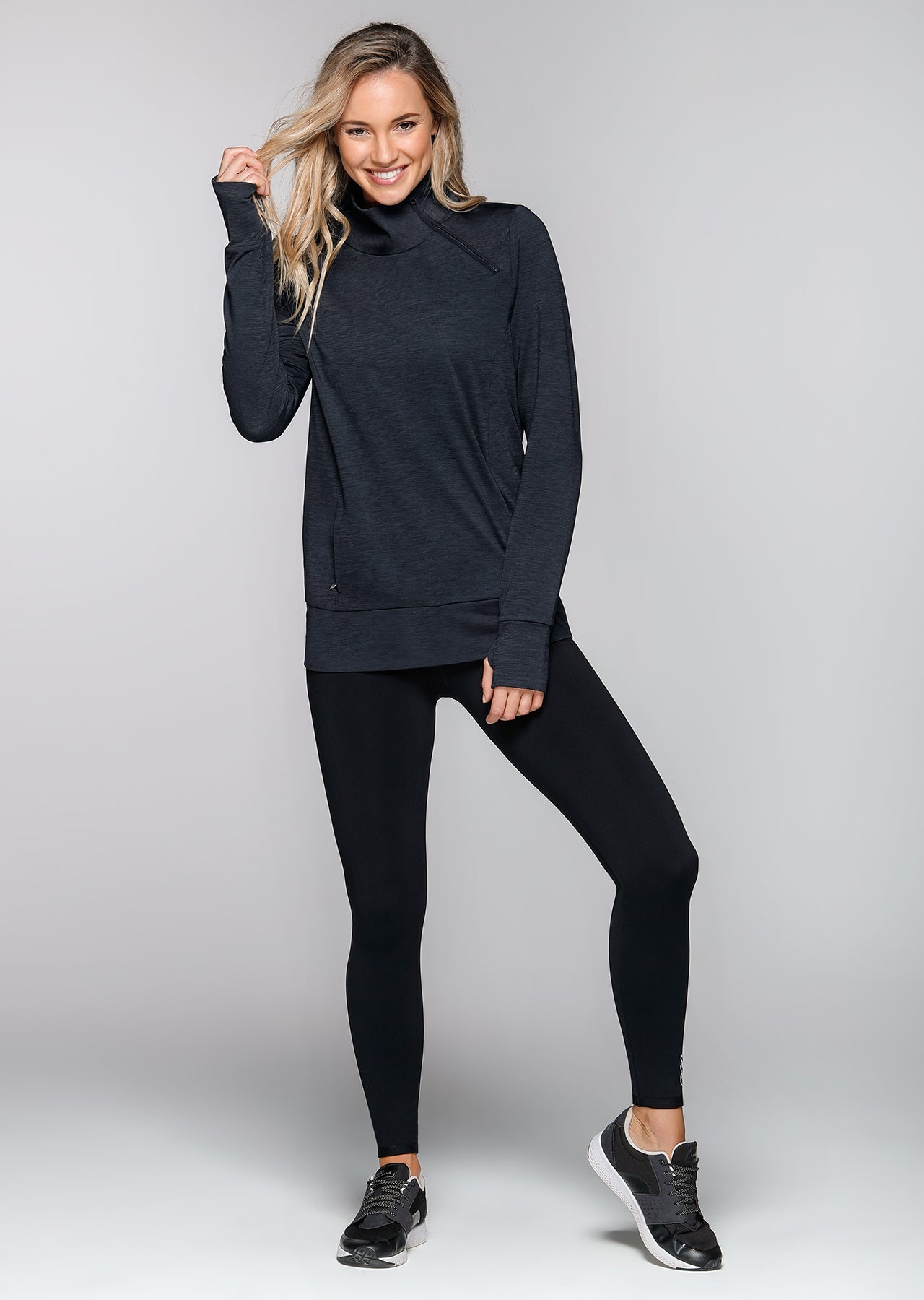 Lorna Jane Crescent Active Jacket - Black Marl