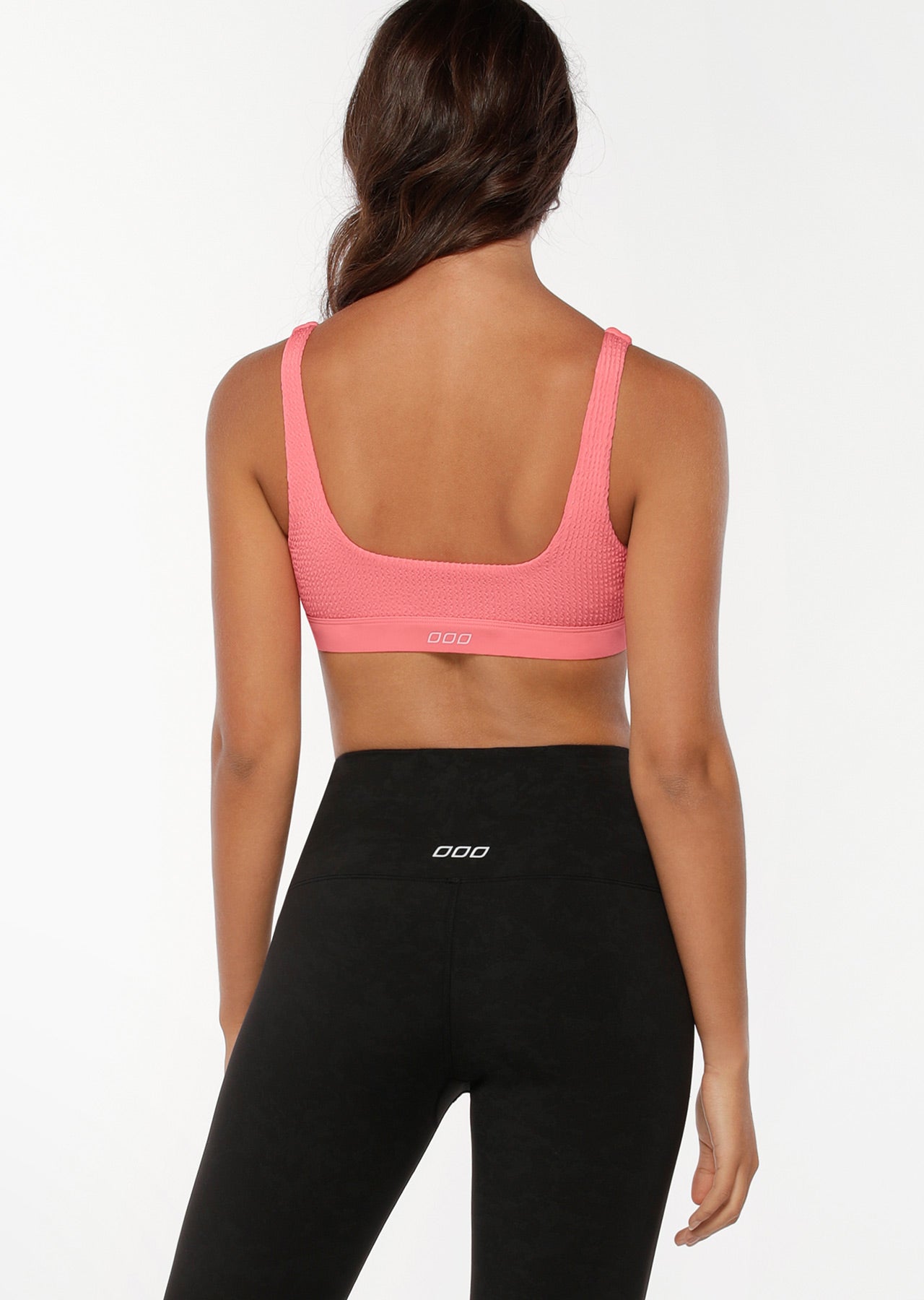 Lorna Jane Crimped Sports Bra - Pale Pink Grapefruit