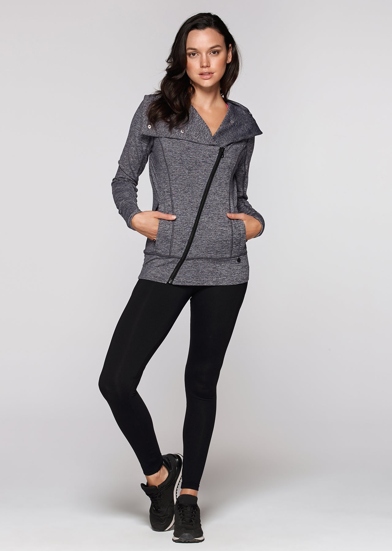 Lorna Jane Cristin Excel Zip Through - Black Marl