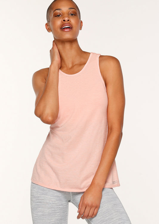 Lorna Jane Cross Over Tank - Pink Sand