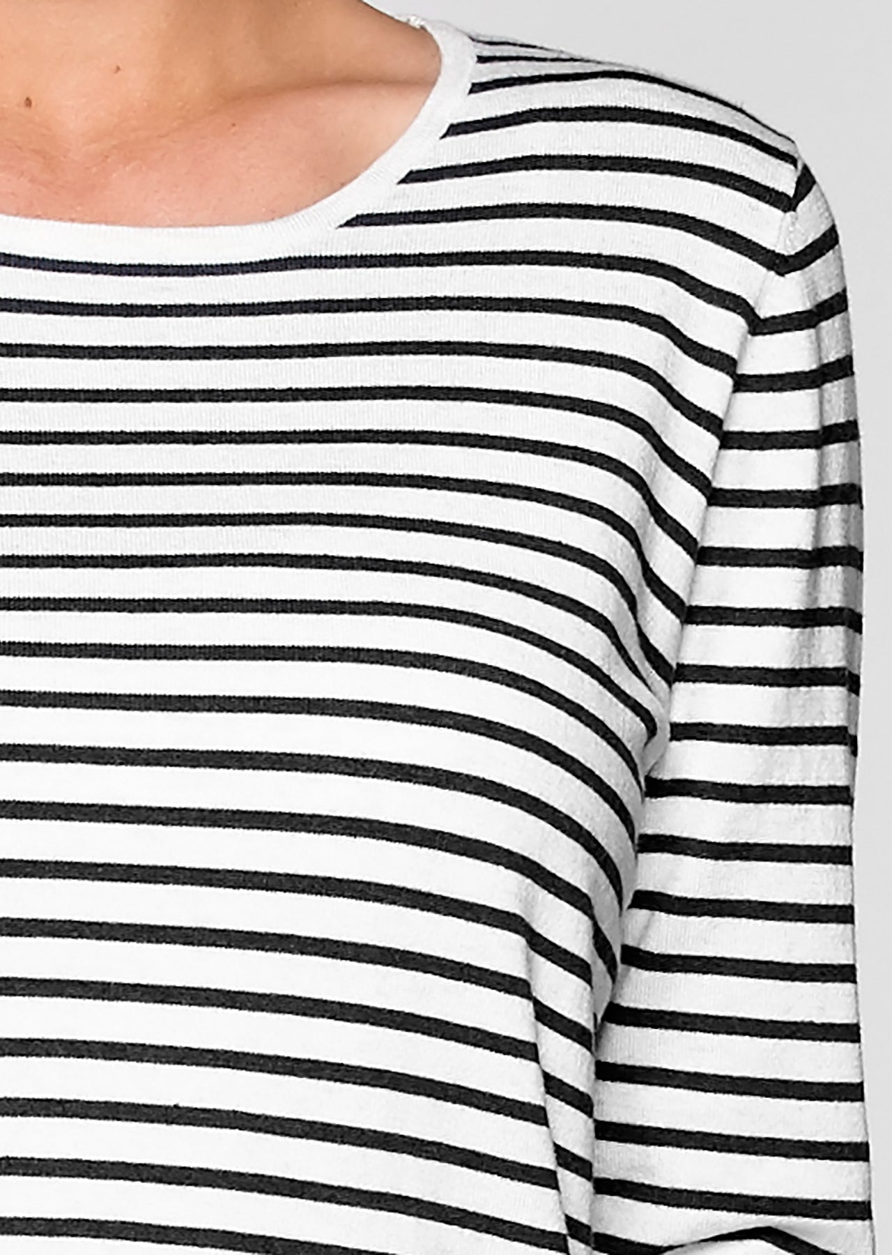 Lorna Jane Cruise Knit L/Slv Top - Ink/White Stripe