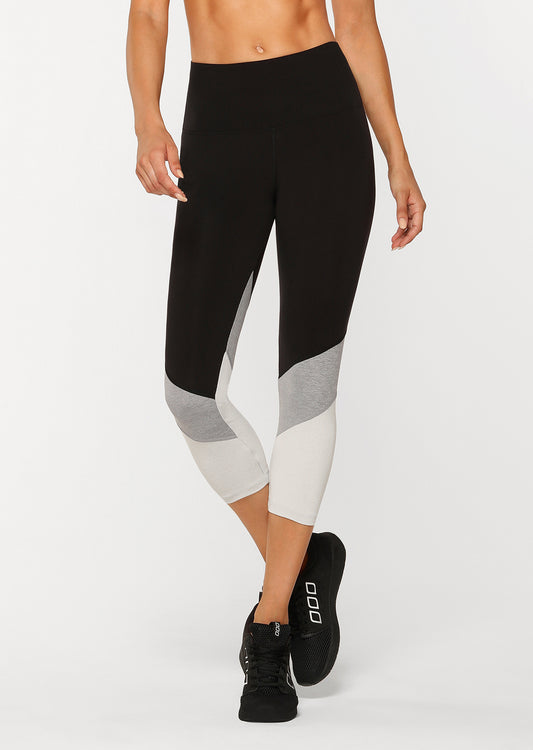 Lorna Jane Crunch Time Core 7/8 Tight - Black/Grey Marl