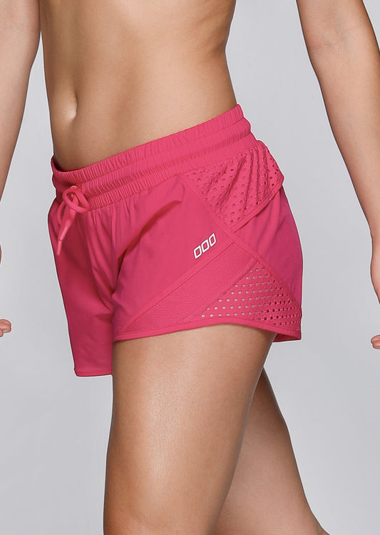 Lorna Jane Crunch Time Run Shorts - Neon Raspberry