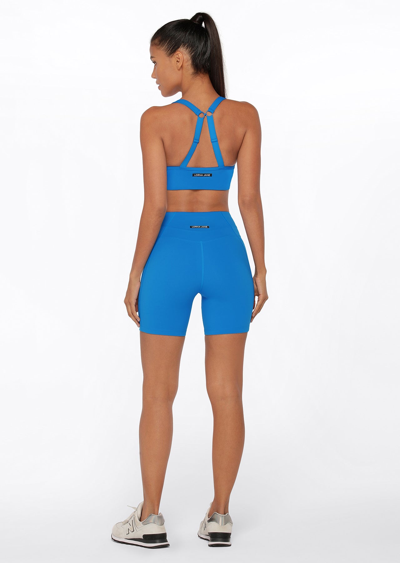 Lorna Jane Curved Recycled Bike Shorts - Cornflower