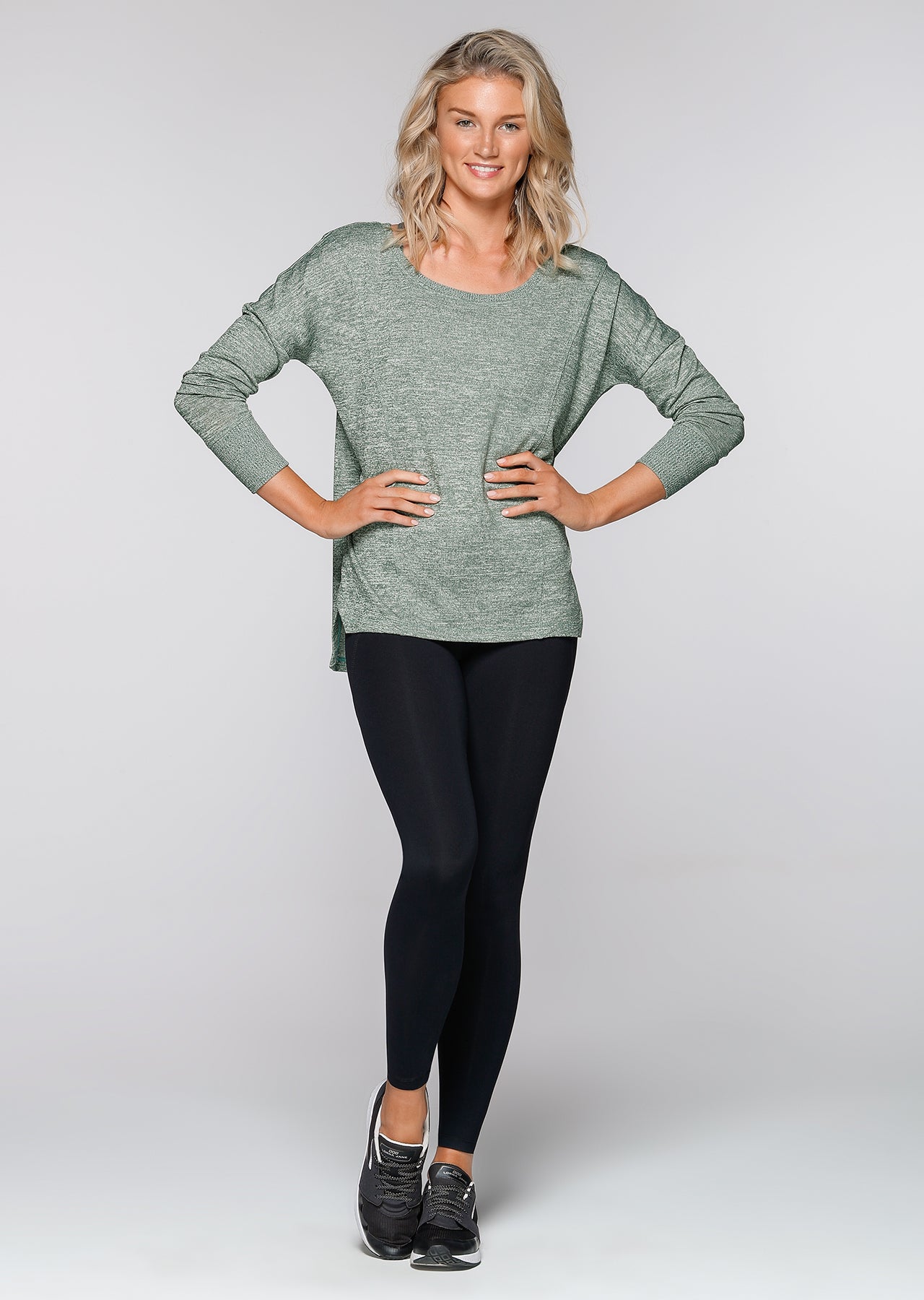 Lorna Jane Darcy L/Slv Top - Military Marl