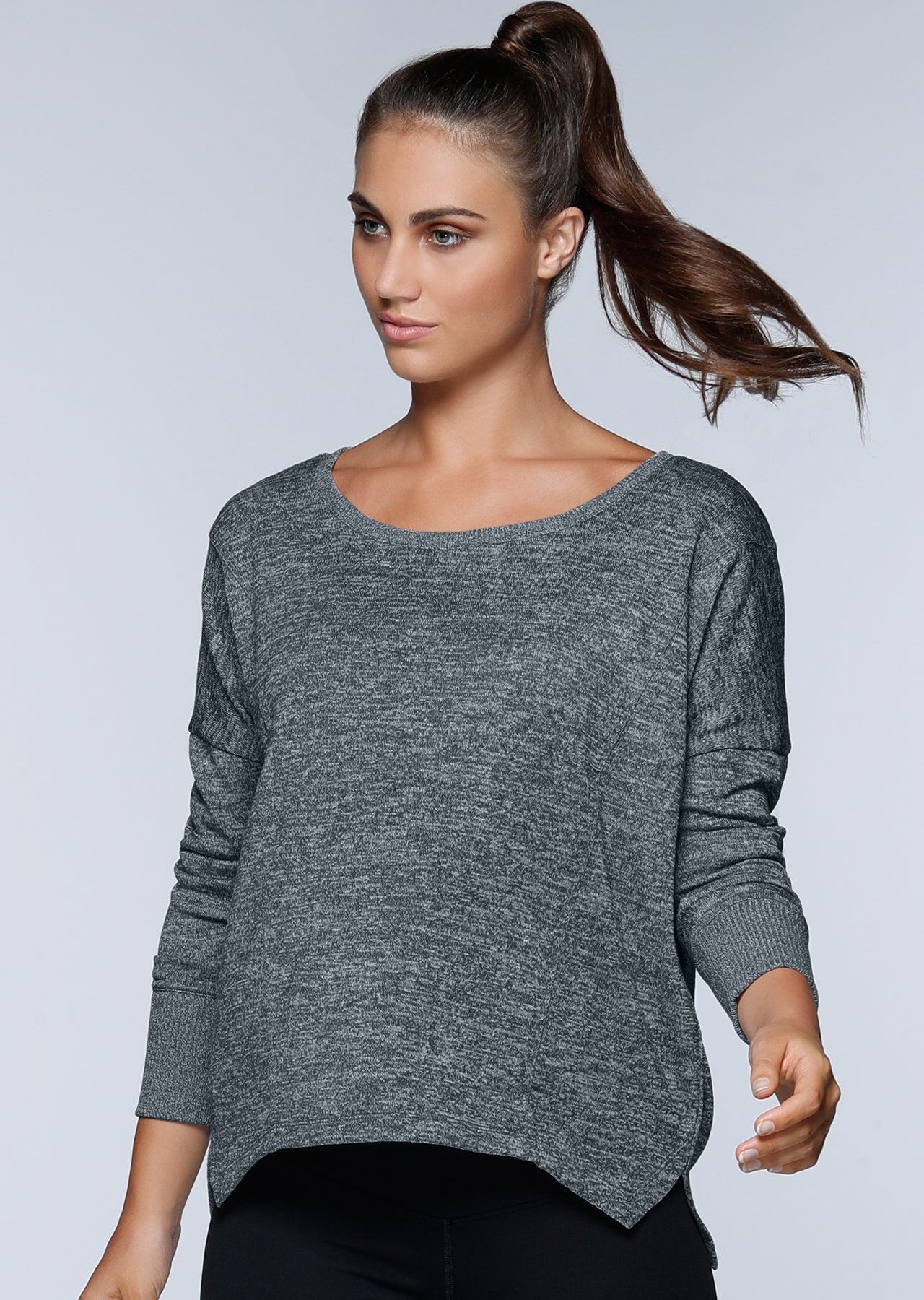 Lorna Jane Darcy L/Slv Top - Char Marl