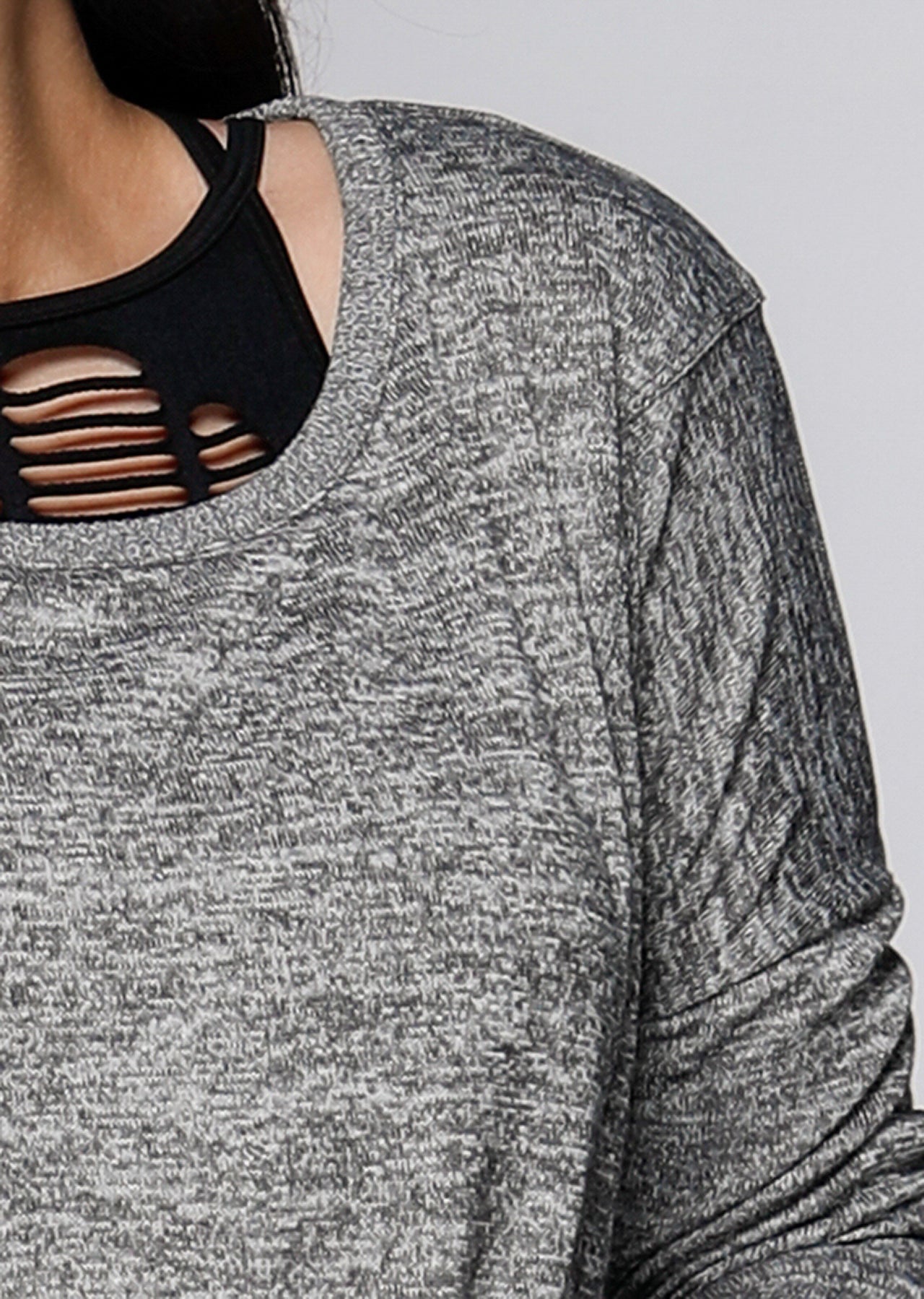 Lorna Jane Darcy L/Slv Top - Char Marl