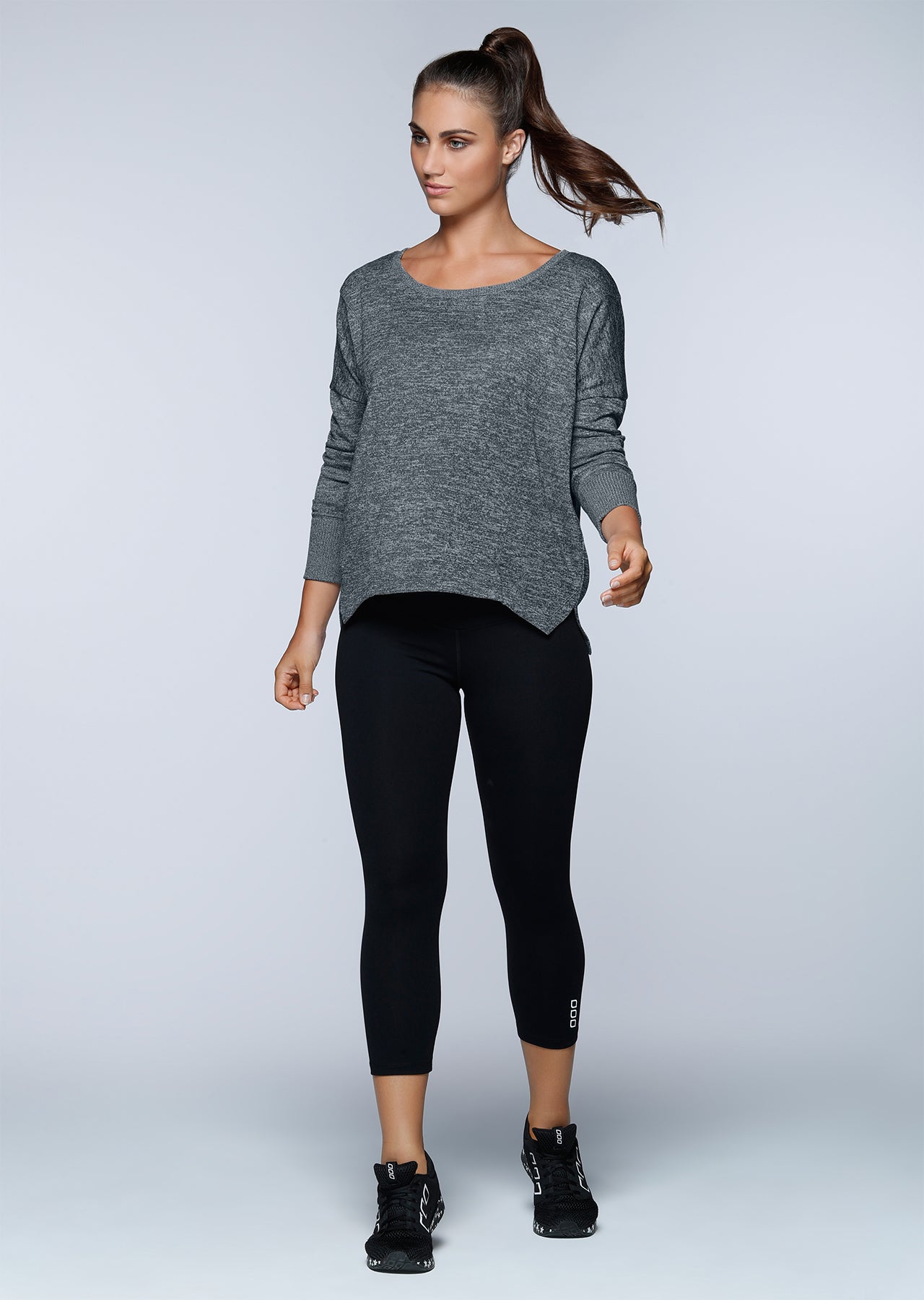 Lorna Jane Darcy L/Slv Top - Char Marl