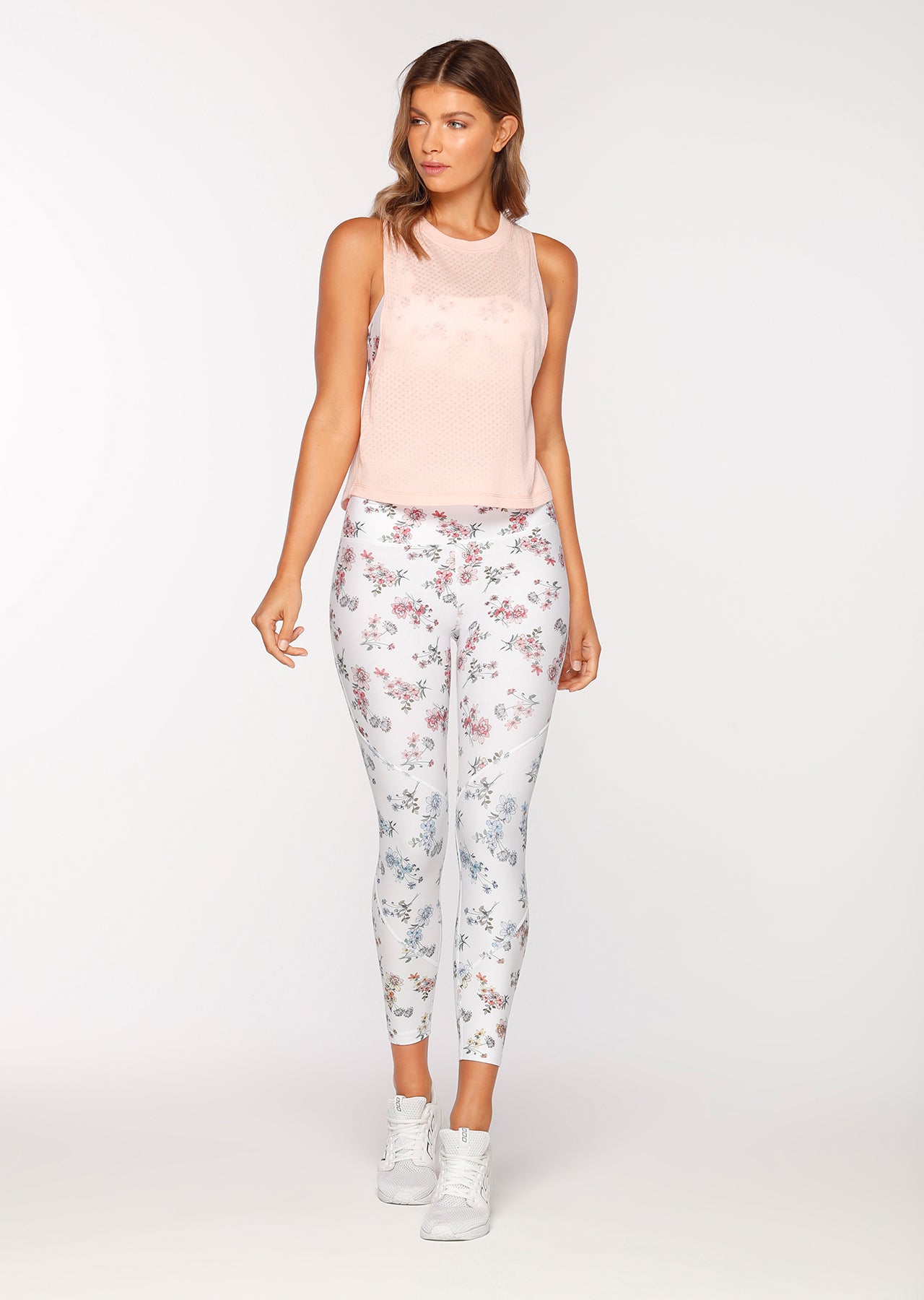 Lorna Jane Dash Active Cropped Tank - Dusty Peach