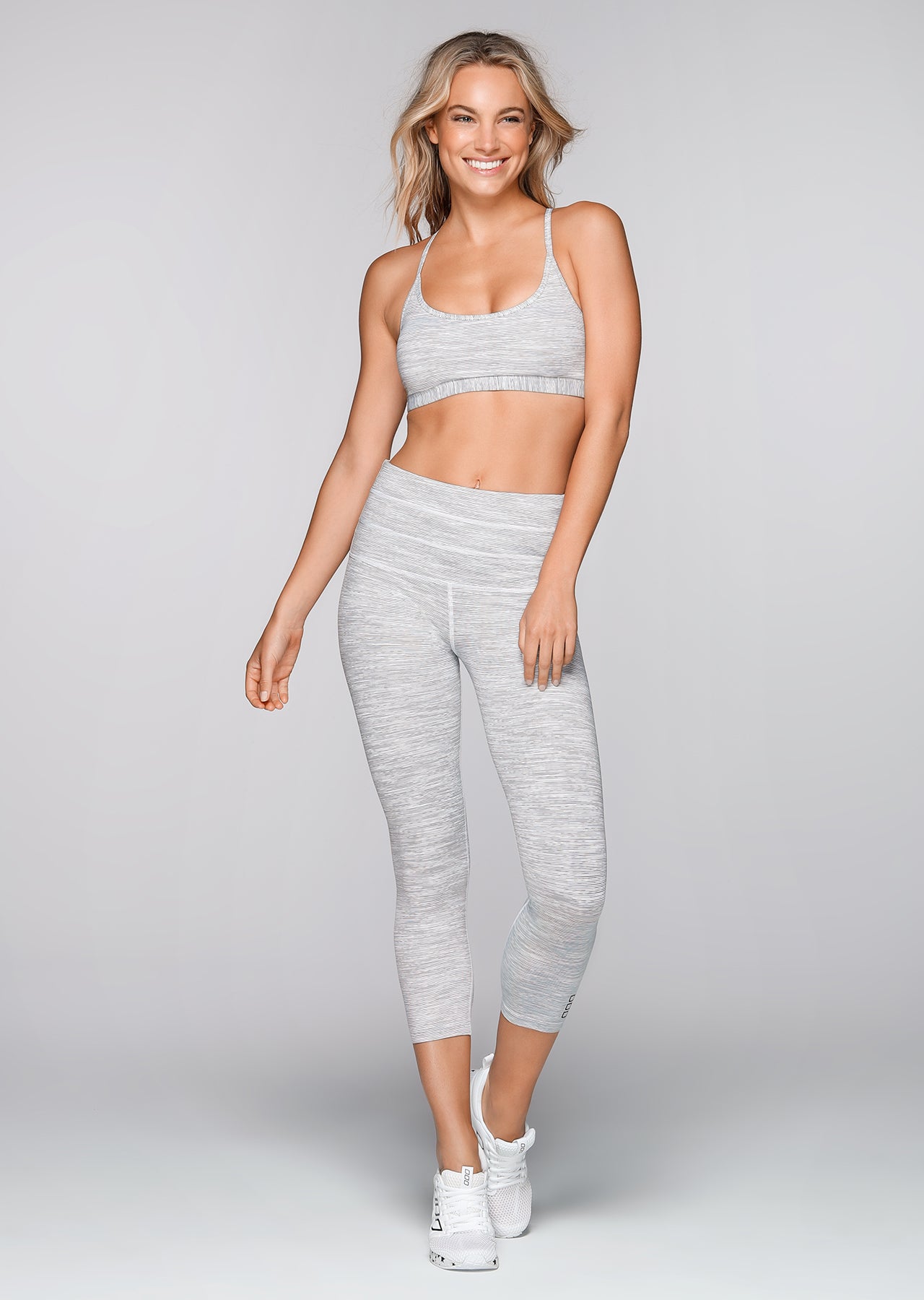 Lorna Jane Daylight Sports Bra - Mixed Grey Marl