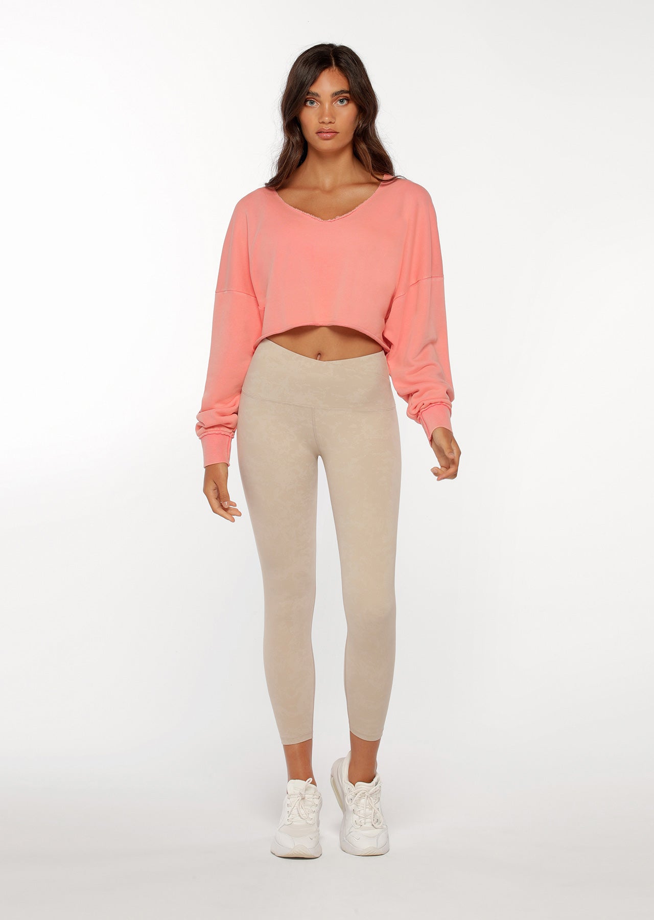 Lorna Jane Days Off Sweat - Washed Pale Pink Grapefruit