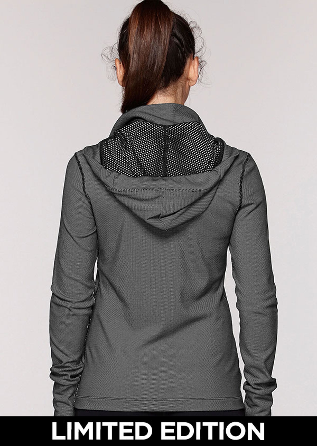 Lorna Jane Defined Excel Hoodie - Black/White