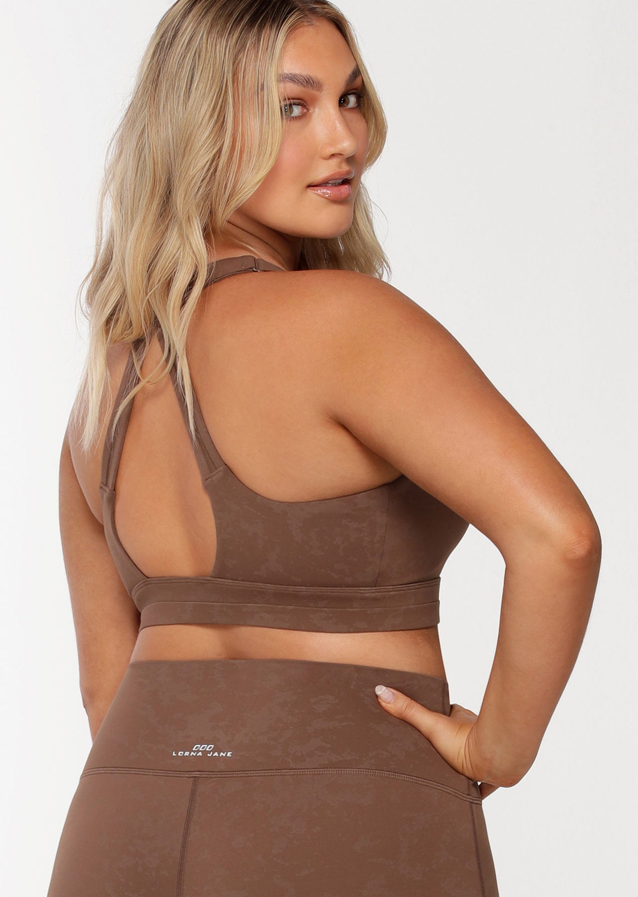 Lorna Jane Defy Bounce Sports Bra - Washed Chocolate