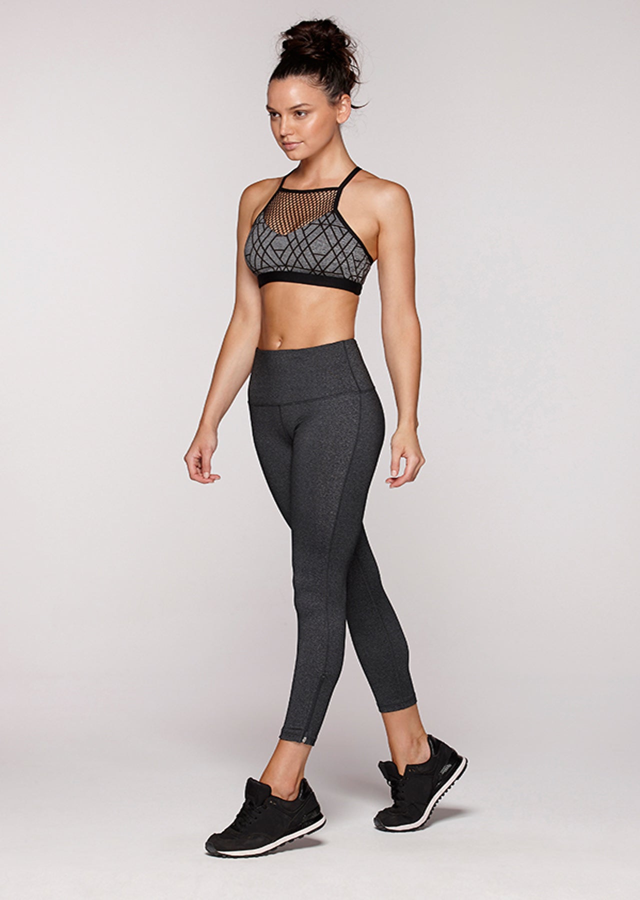 Lorna Jane Dina Ankle Biter Tight - Black Marl