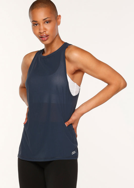 Lorna Jane Down Time Active Tank - Midnight Indigo