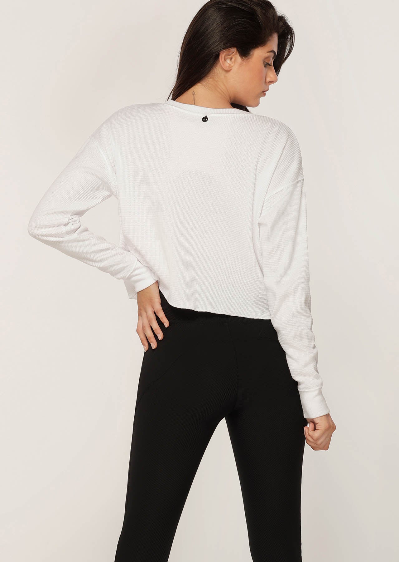 Lorna Jane Down Time Long Sleeve Cropped Sweat - White