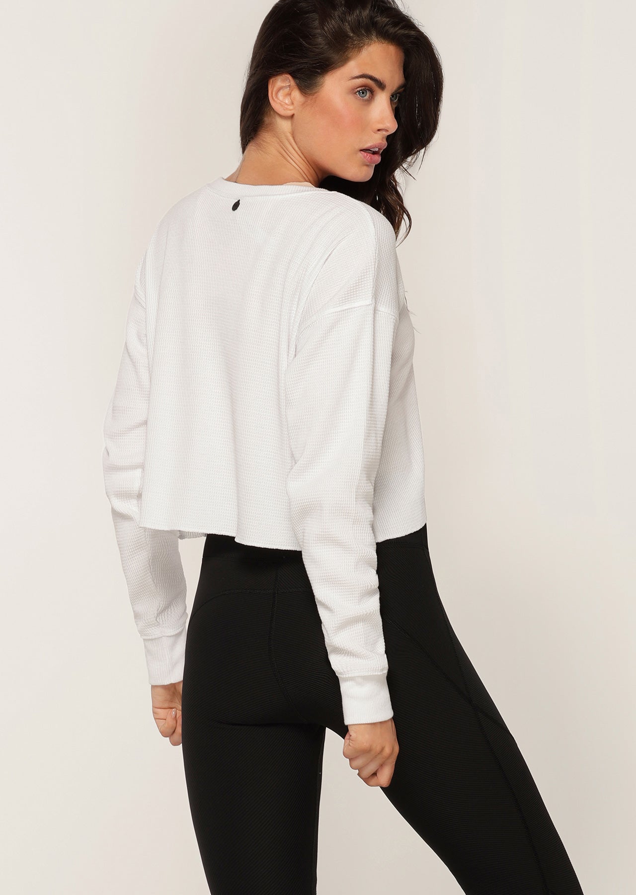 Lorna Jane Down Time Long Sleeve Cropped Sweat - White