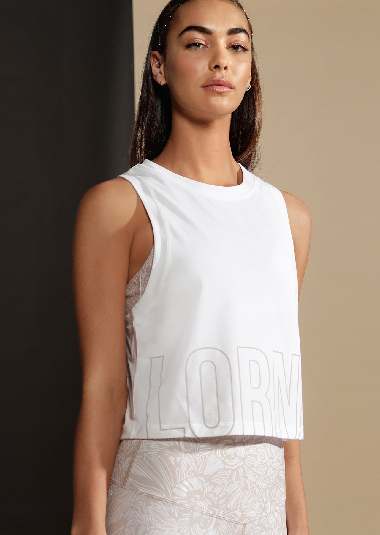 Lorna Jane Downtown Cropped Active Tank - White