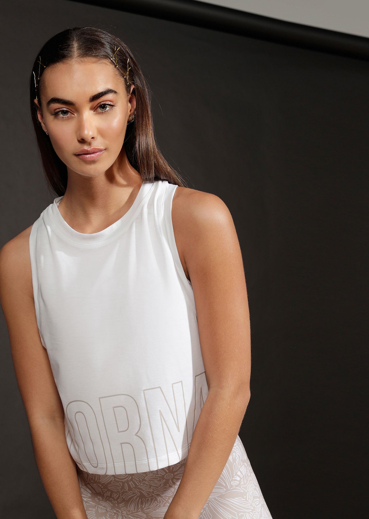 Lorna Jane Downtown Cropped Active Tank - White