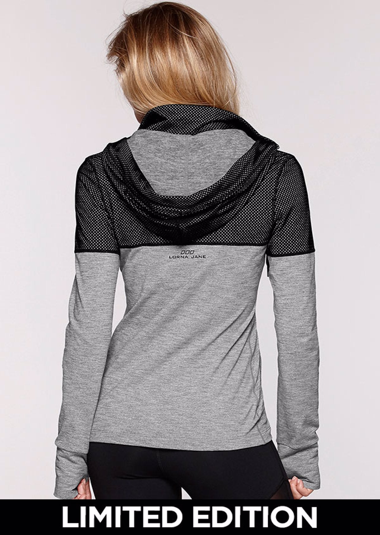 Lorna Jane Dynamic Excel  Hooded Zip Thru - Mid Grey Marl Multi