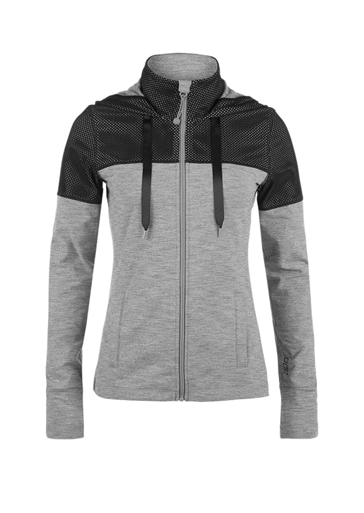 Lorna Jane Dynamic Excel  Hooded Zip Thru - Mid Grey Marl Multi