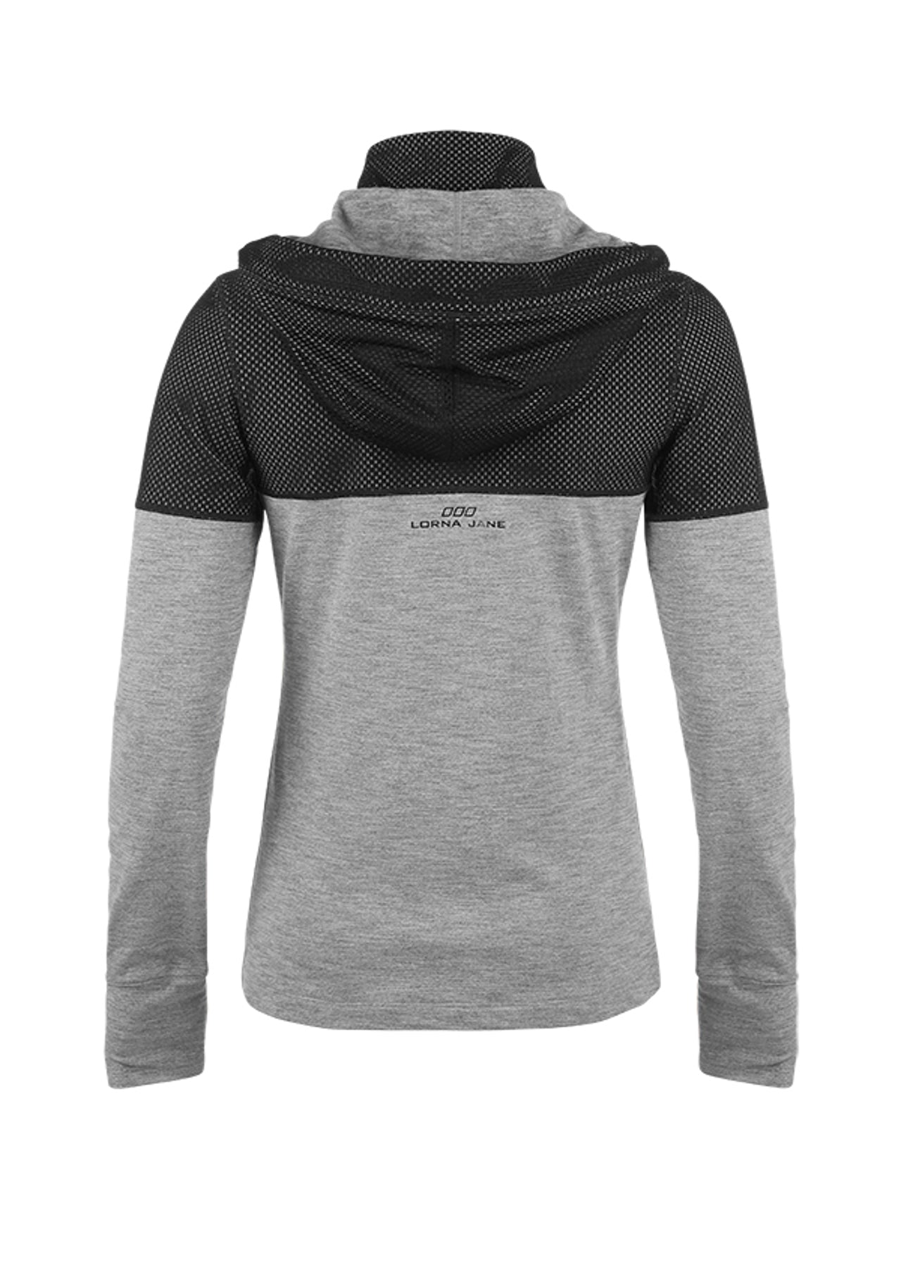 Lorna Jane Dynamic Excel  Hooded Zip Thru - Mid Grey Marl Multi
