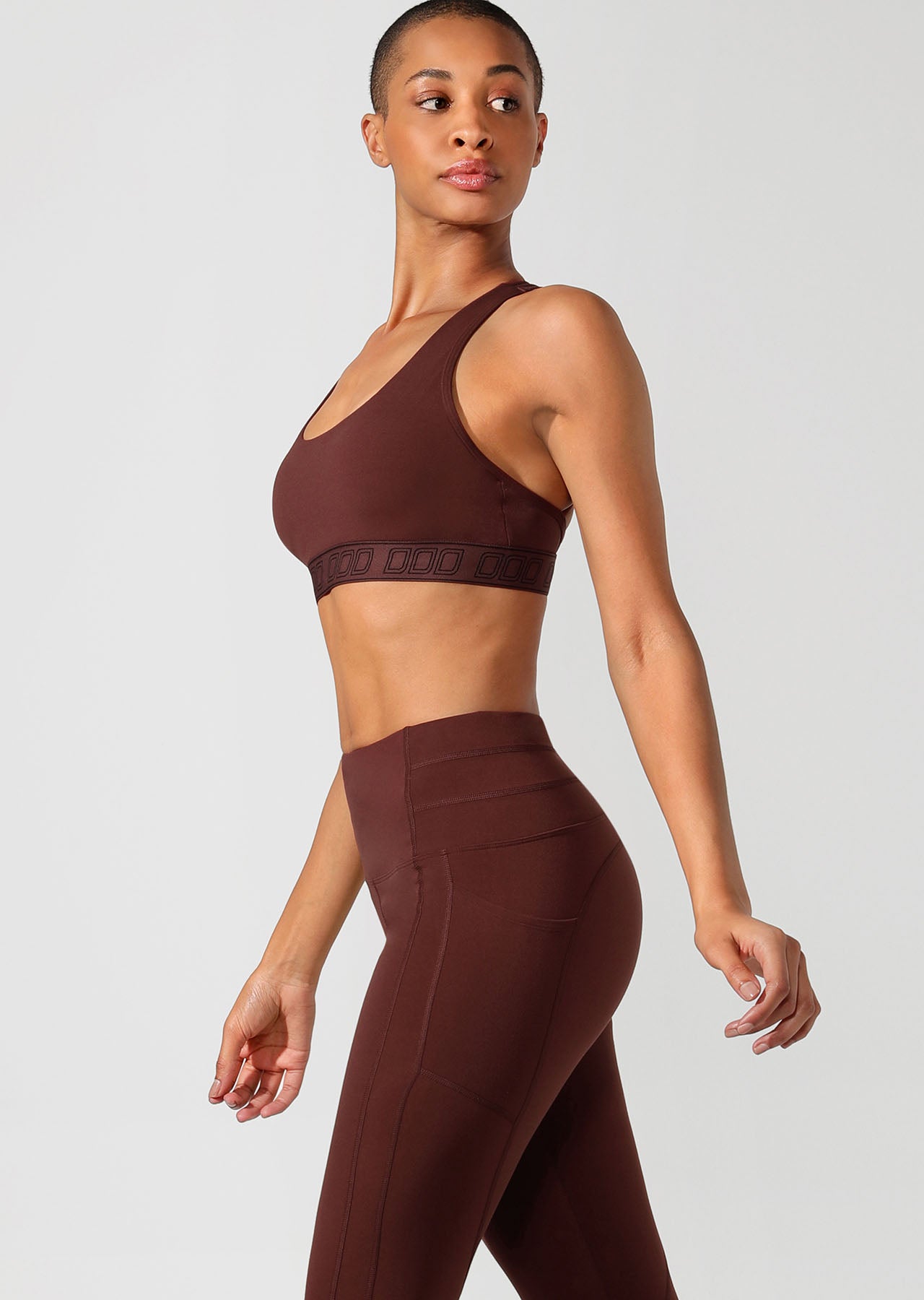Lorna Jane Easy Support Sports Bra - Cool Brown