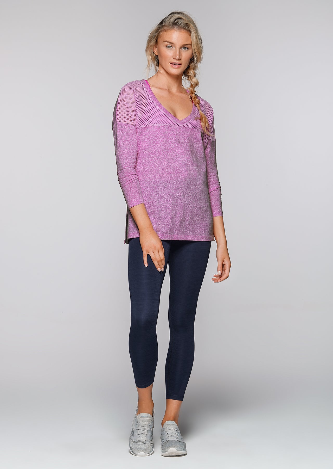 Lorna Jane Easy Wear L/Slv Top - Berrylicious Marl