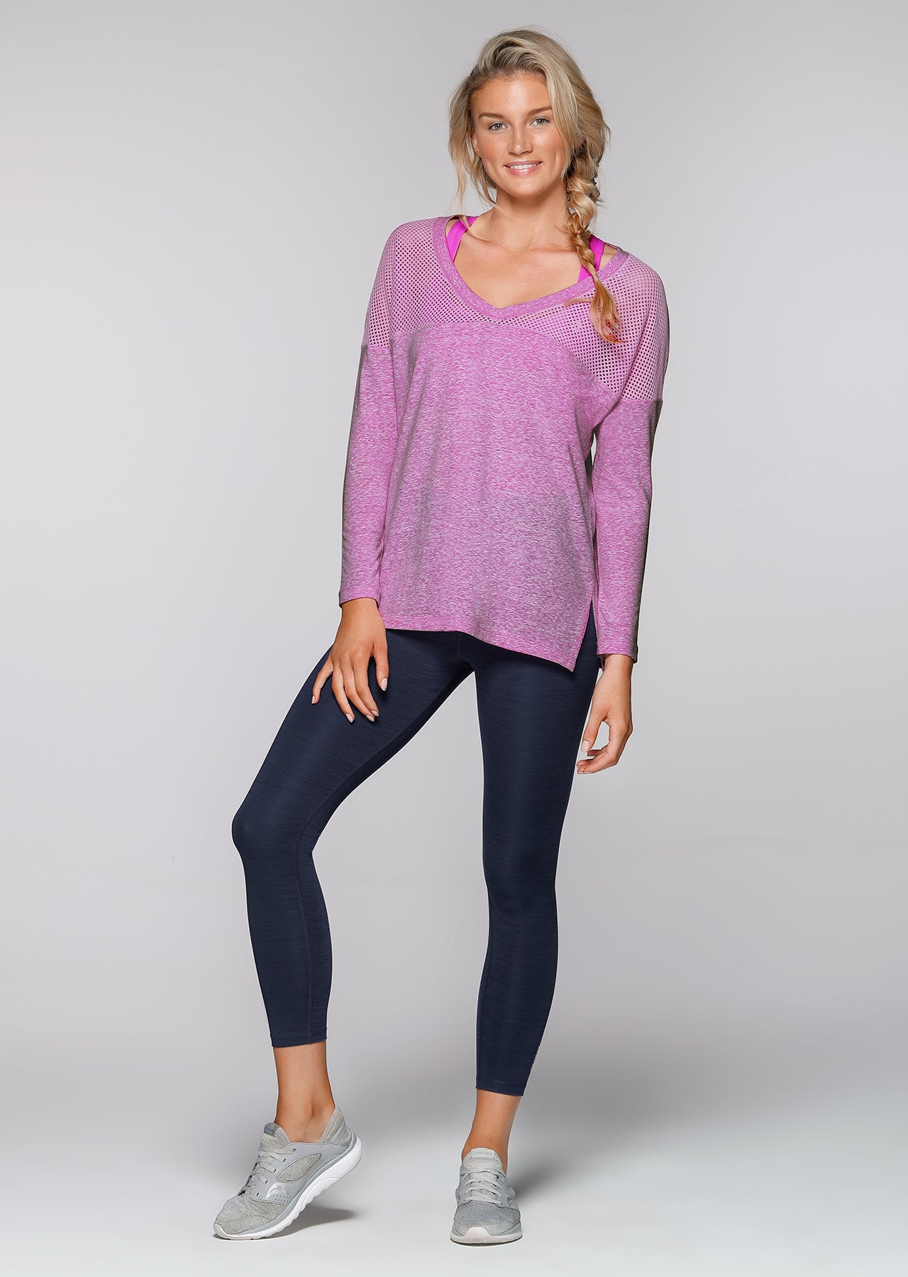 Lorna Jane Easy Wear L/Slv Top - Berrylicious Marl