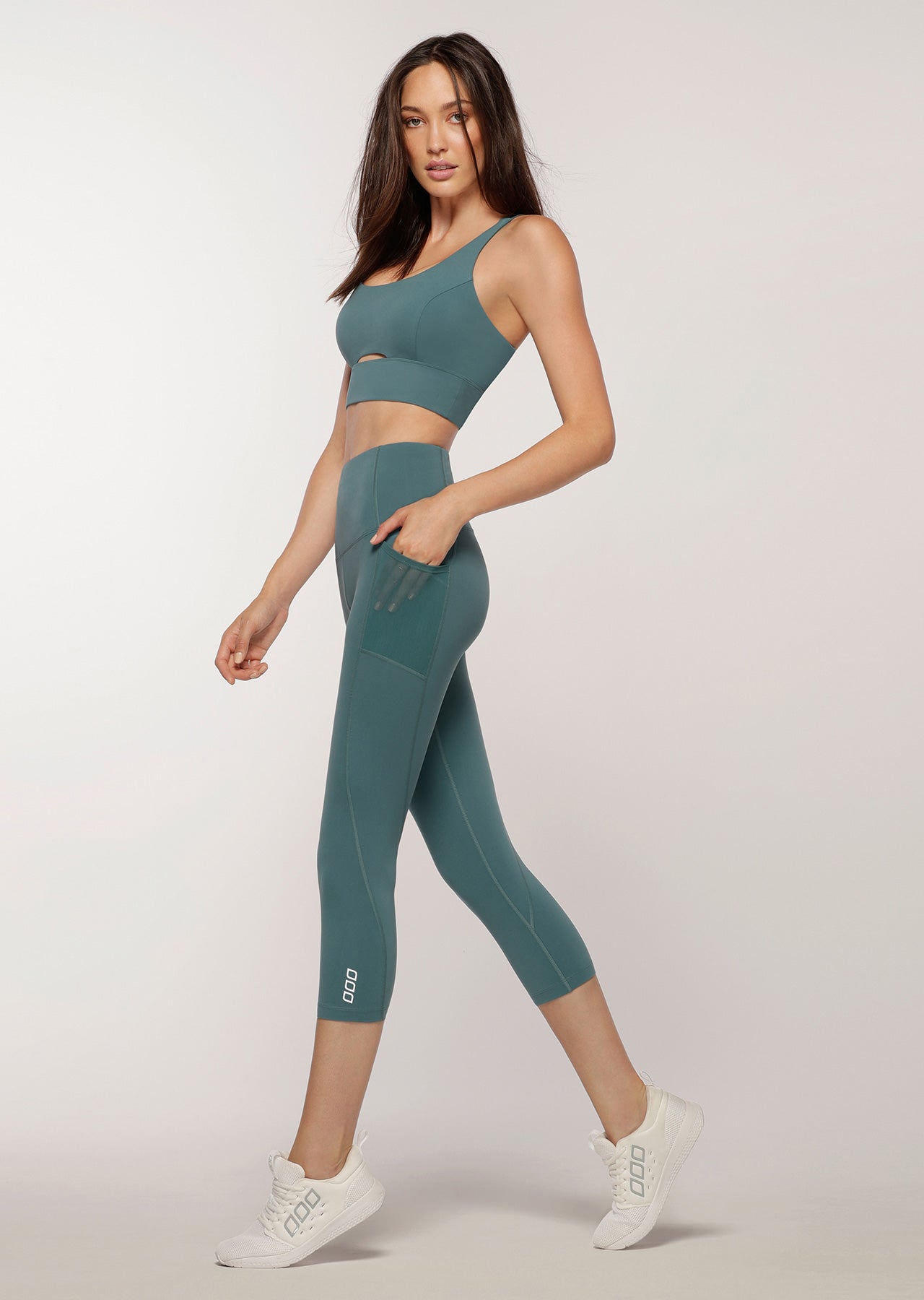 Lorna Jane Recycled Everyday Phone Pocket 7/8 Leggings - Agave Teal